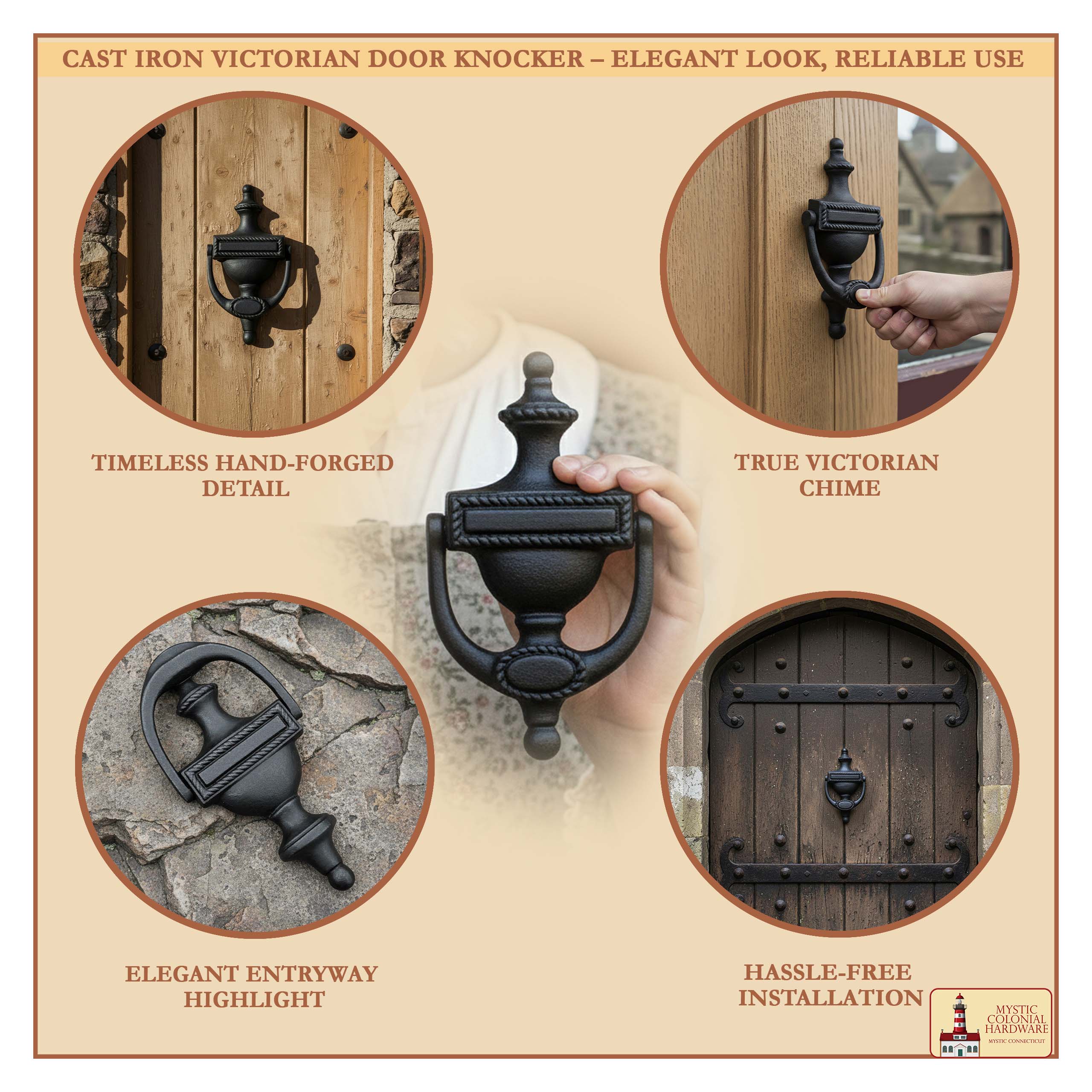 Mystic Colonial Urna battente porta ghisa nera