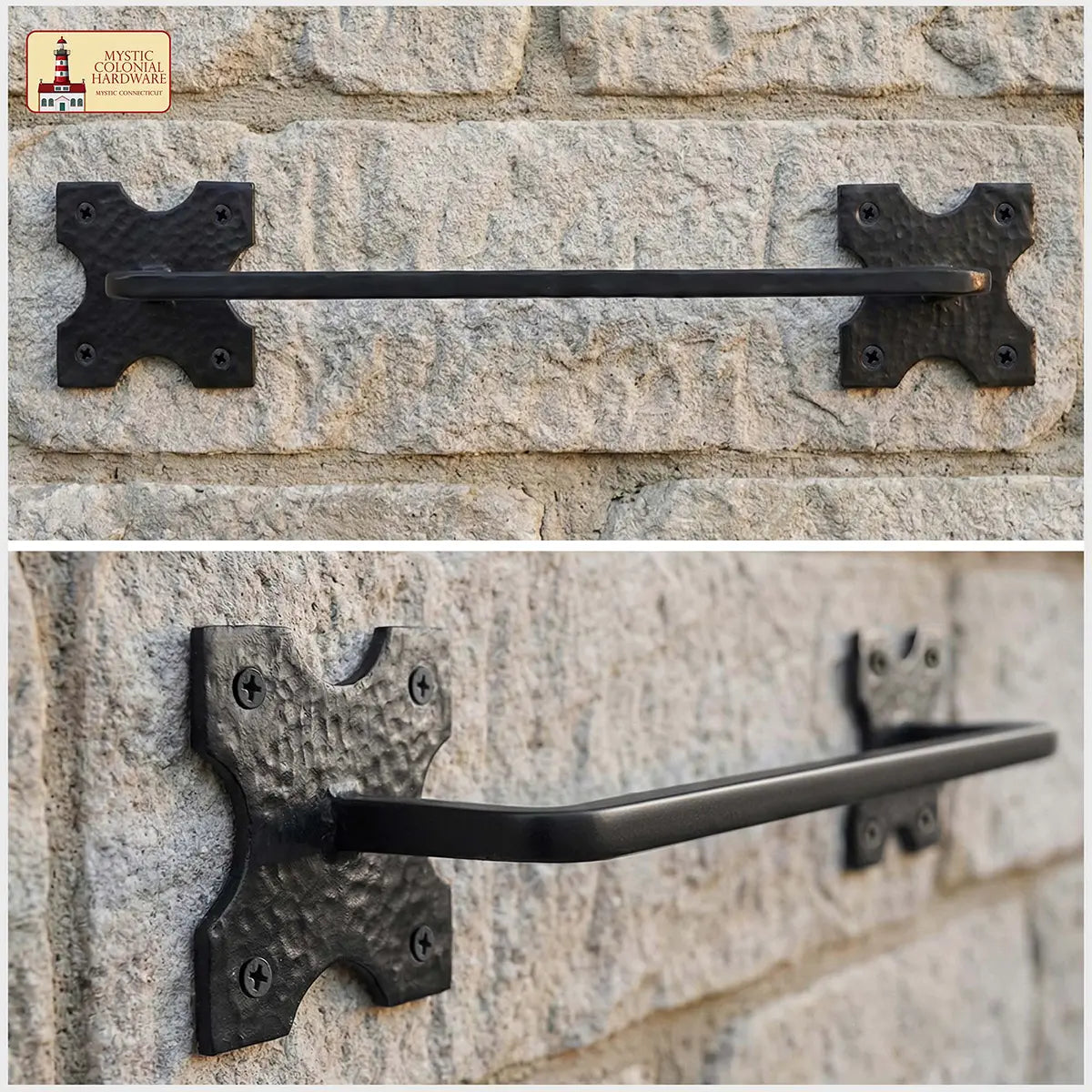 Mystic Colonial Hardware porta asciugamani ferro battuto Medium nero