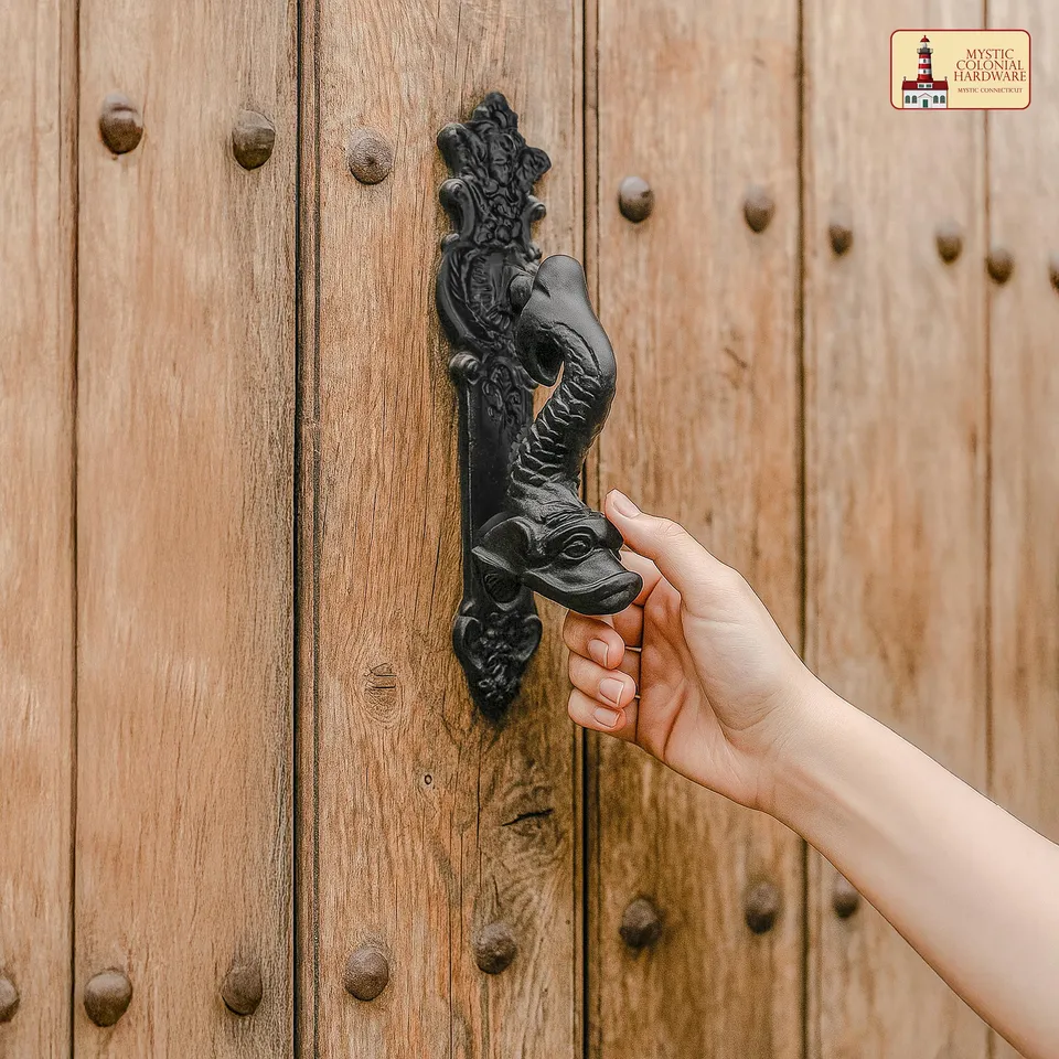 Mystic Colonial Hardware Battente Porta Ferro Nero 25x5cm
