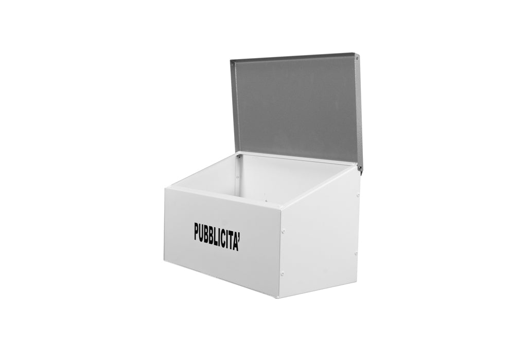 BOXOB Eternity 883 porta volantini da esterno bianco-grigio antipioggia