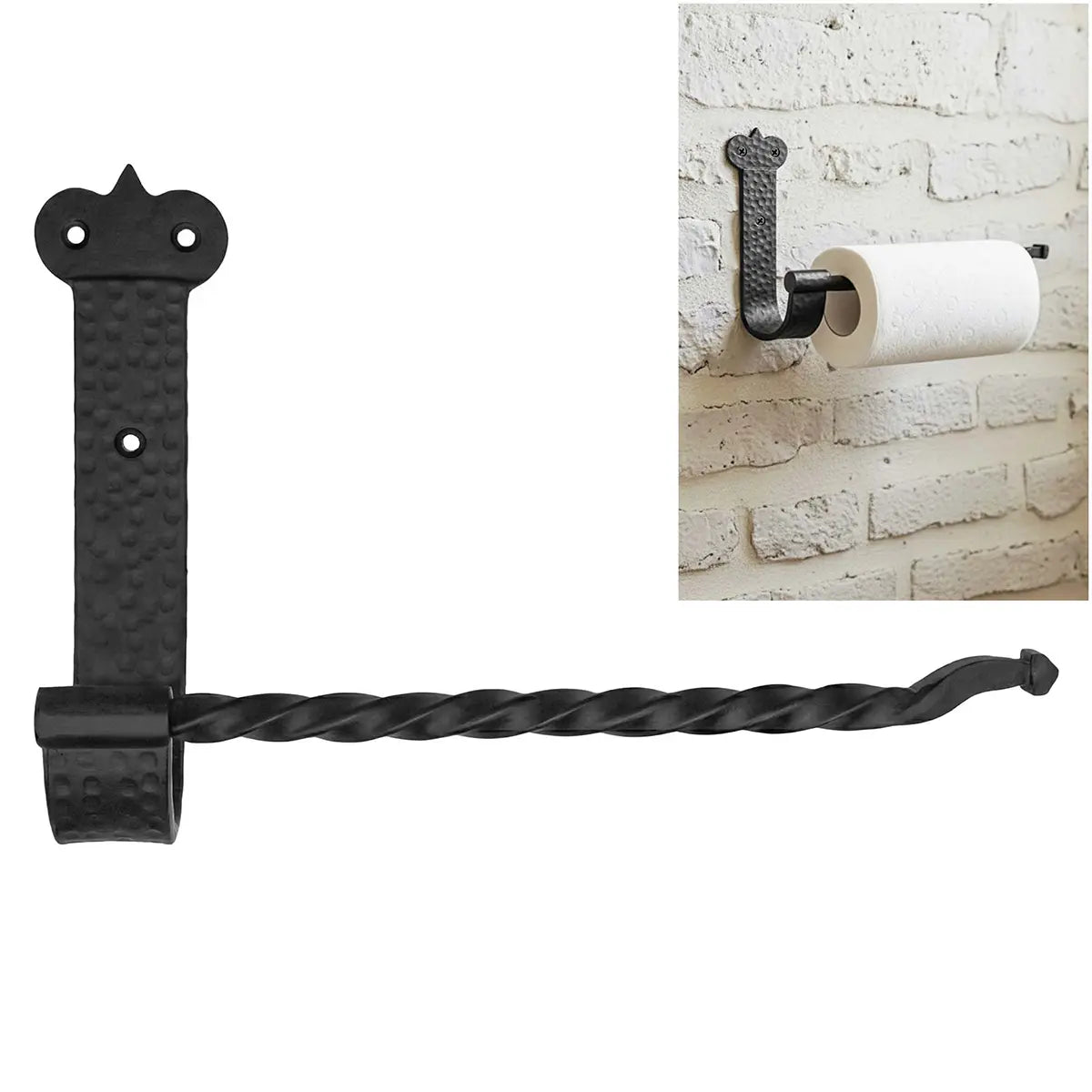 Mystic Colonial Hardware porta carta parete ferro battuto nero