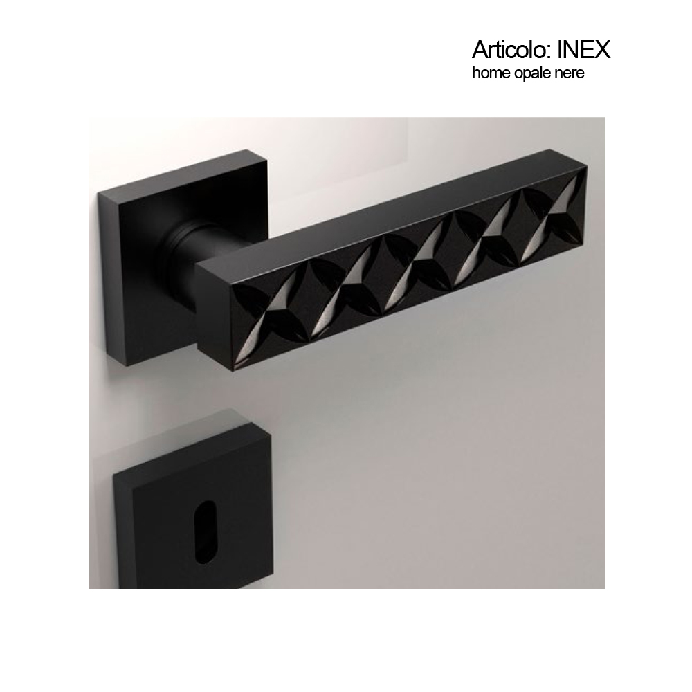 Spinardi Inex Home Maniglia in Cristallo Opale Nero Ottone