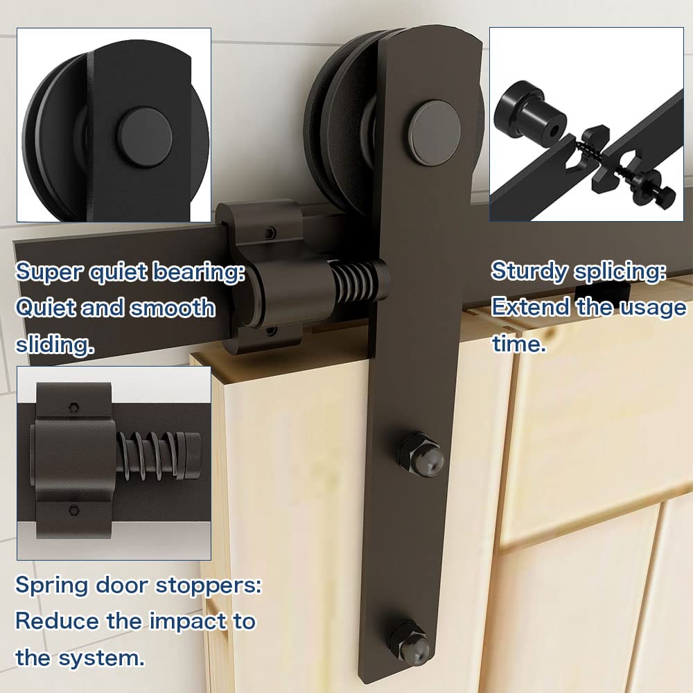 ETIASQSA binario porta scorrevole nero 183 cm kit