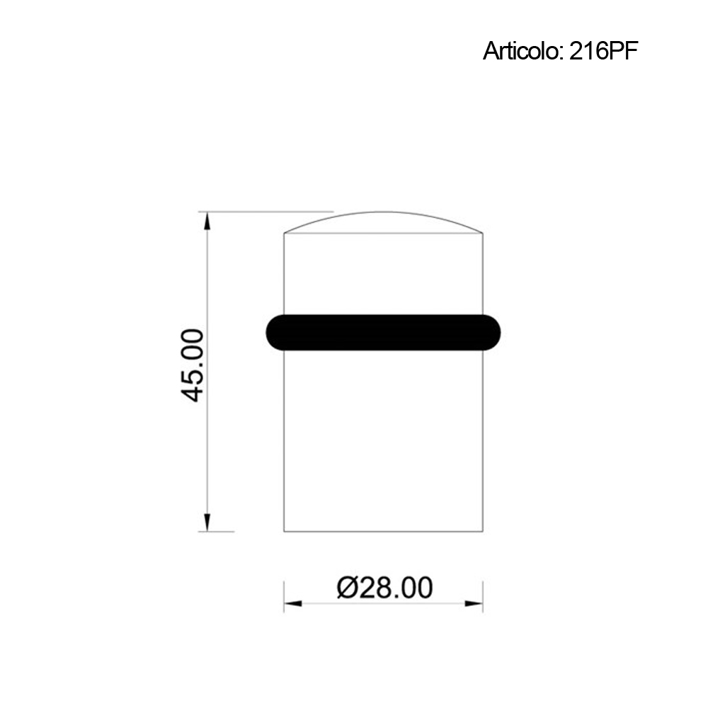 Spinardi 216PF Fermaporta Alluminio 28x45 mm