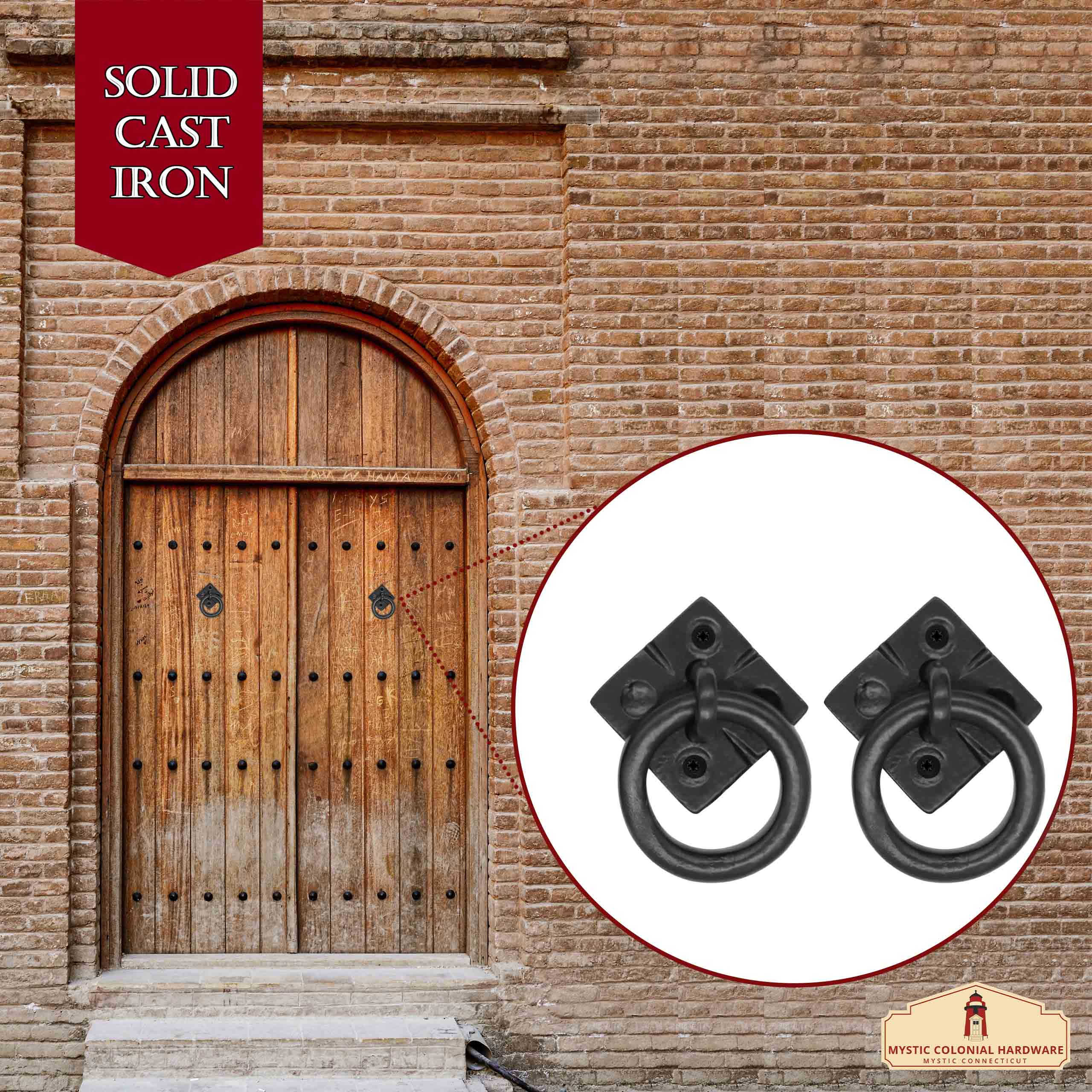 Mystic Colonial Small Ring battente porta set 2 pezzi ferro nero