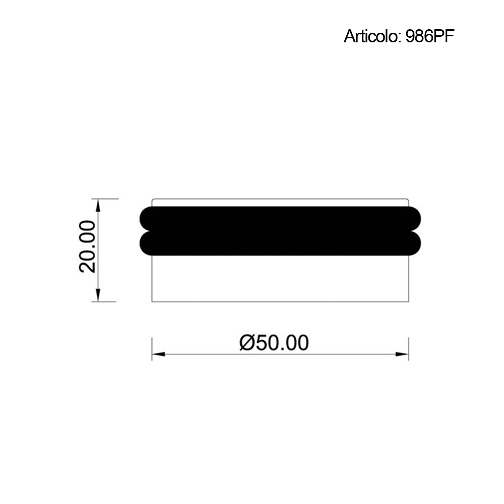 Spinardi 986PF fermaporta acciaio 80x20 mm