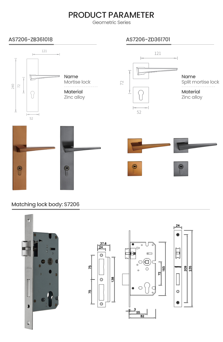 TopStrong Geometric serratura meccanica porta interna