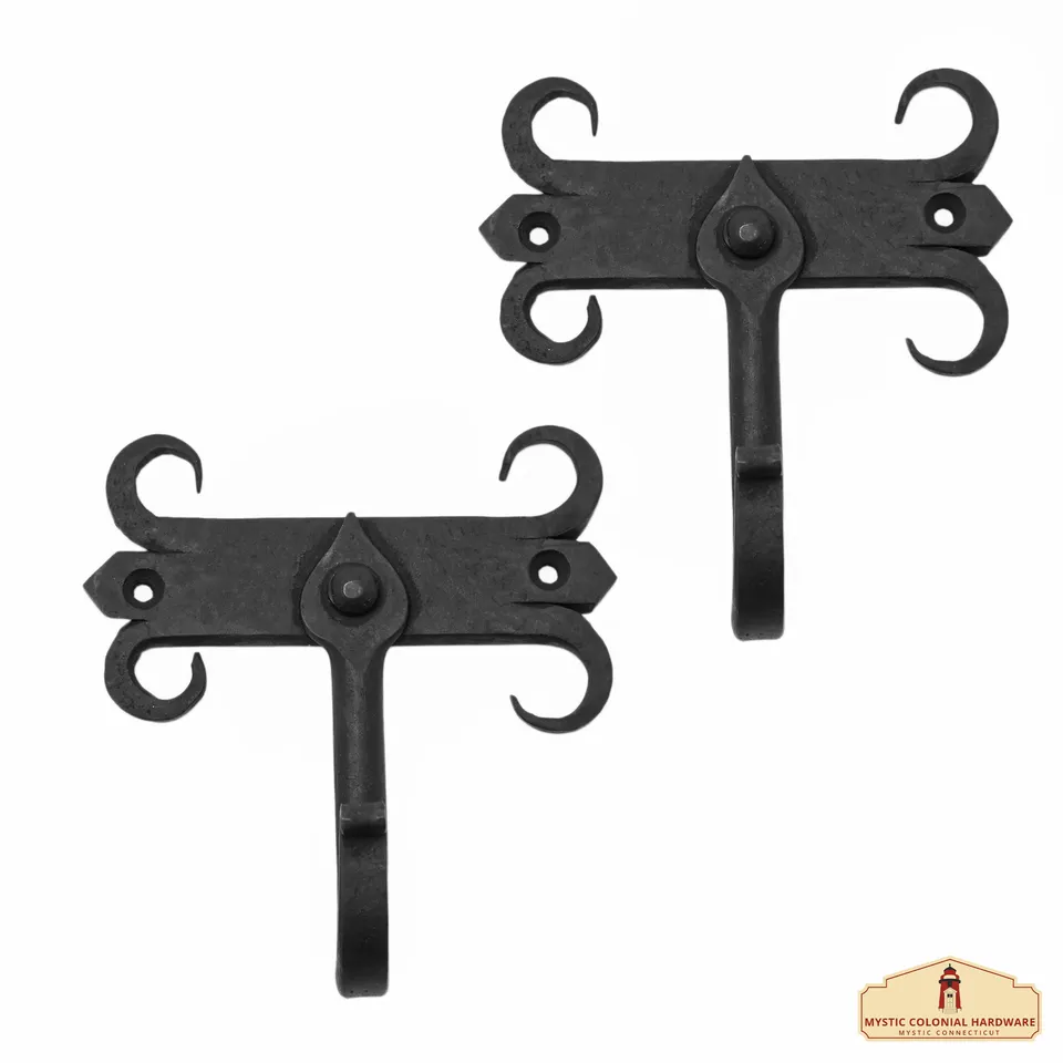 Mystic Colonial Hardware Ganci Parete Ferro 11x12 cm 2 Pezzi