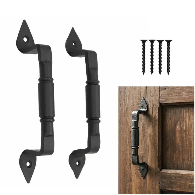 Mystic Colonial Hardware maniglione ferro battuto nero set 2 pezzi