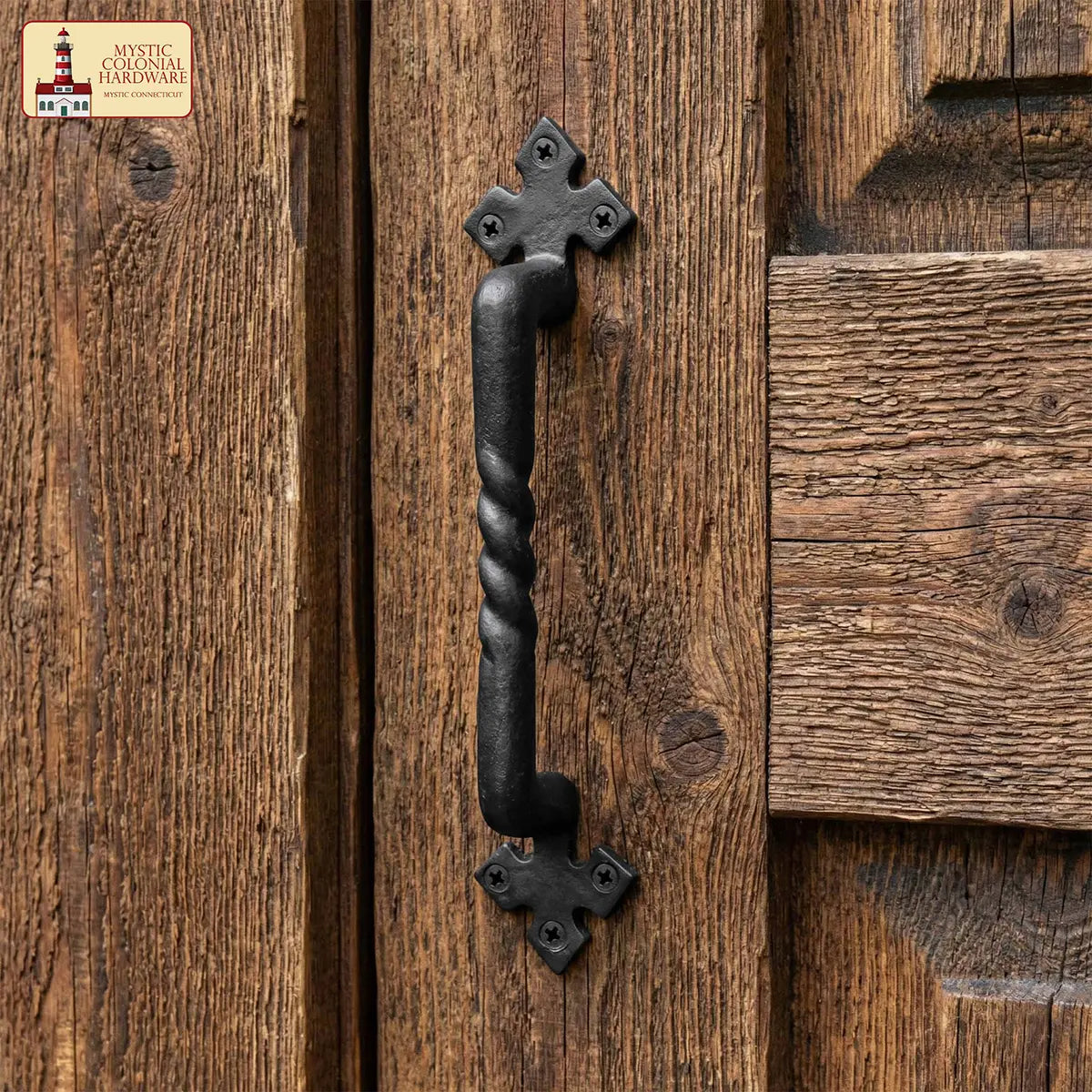 Mystic Colonial Hardware Twisted maniglia porta ghisa nera