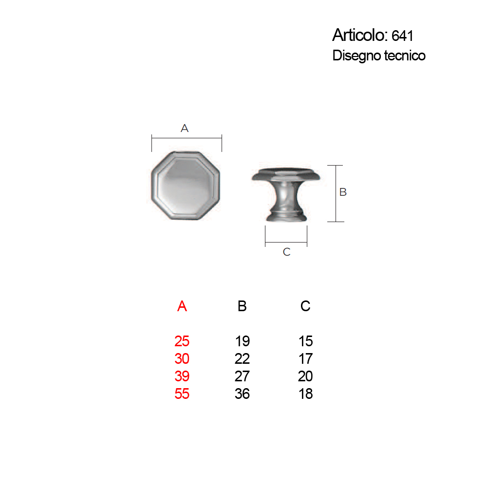 Spinardi 641 Pomolo per Mobili Ottone