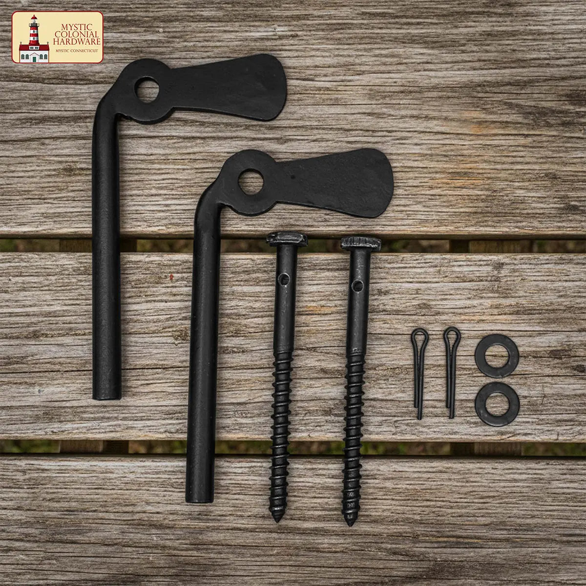 Mystic Colonial Hardware Fermapersiane ghisa nera 2pz esterno