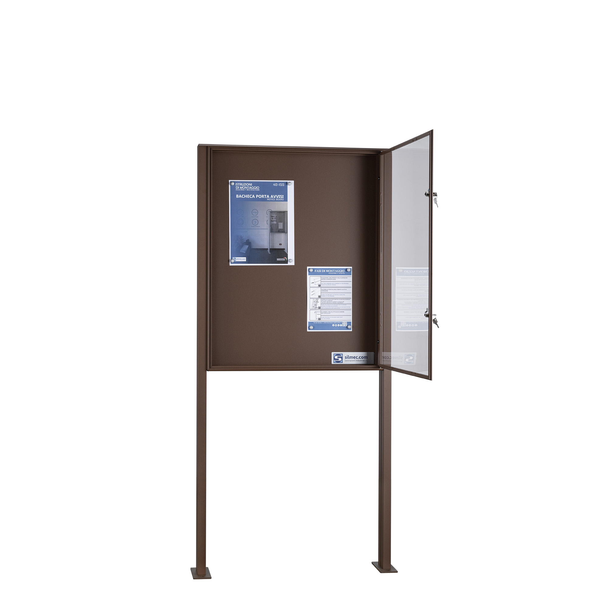 Silmec SB3 maxi bacheca avvisi con pali esterno