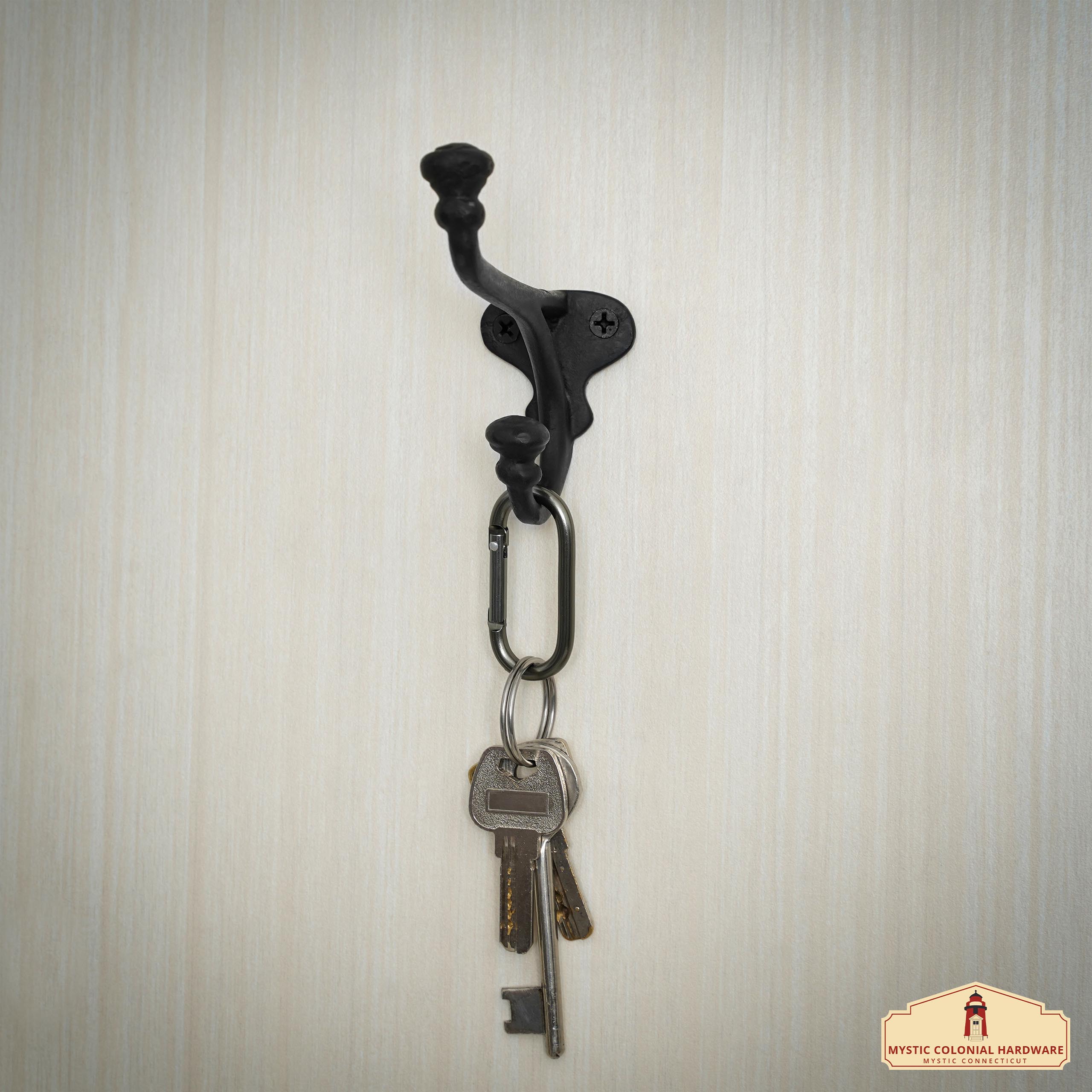 Mystic Colonial Hardware Ganci ferro battuto appendiabiti neri 2 pezzi