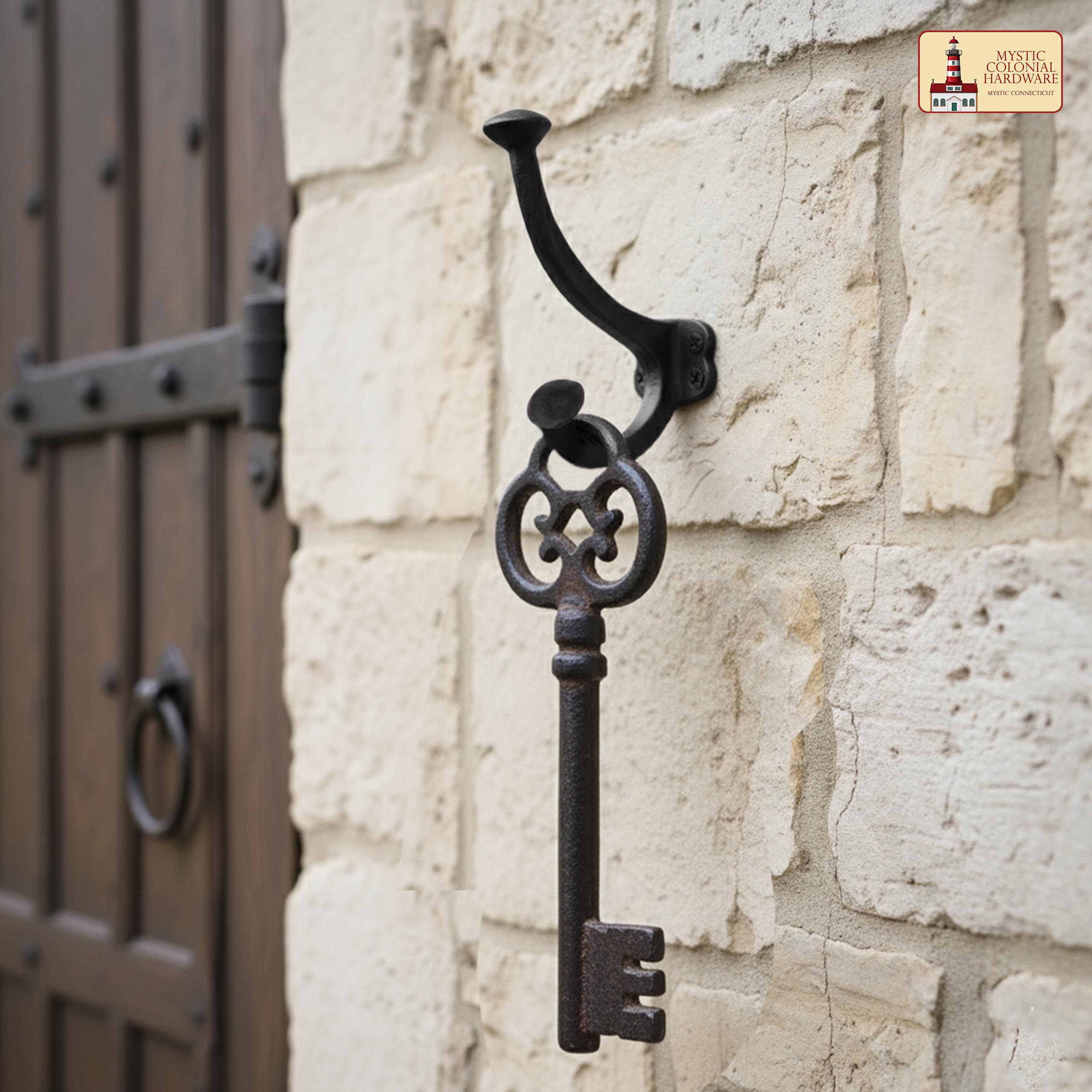 Mystic Colonial Rustic 11x3,8 cm ganci muro ghisa set 2 pezzi