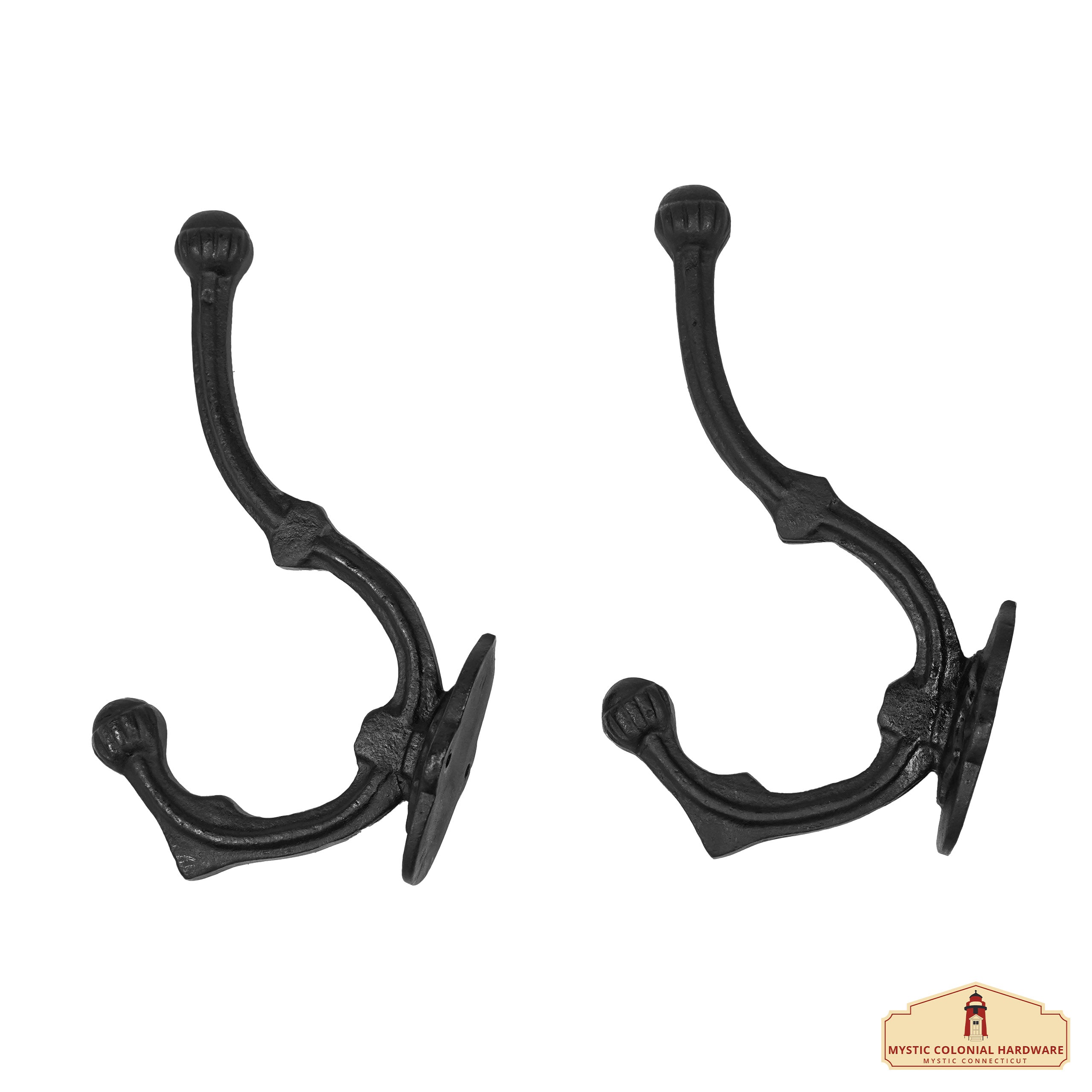 Mystic Colonial Hardware Ganci 16,5 cm Set 2 Pezzi Ghisa Nera