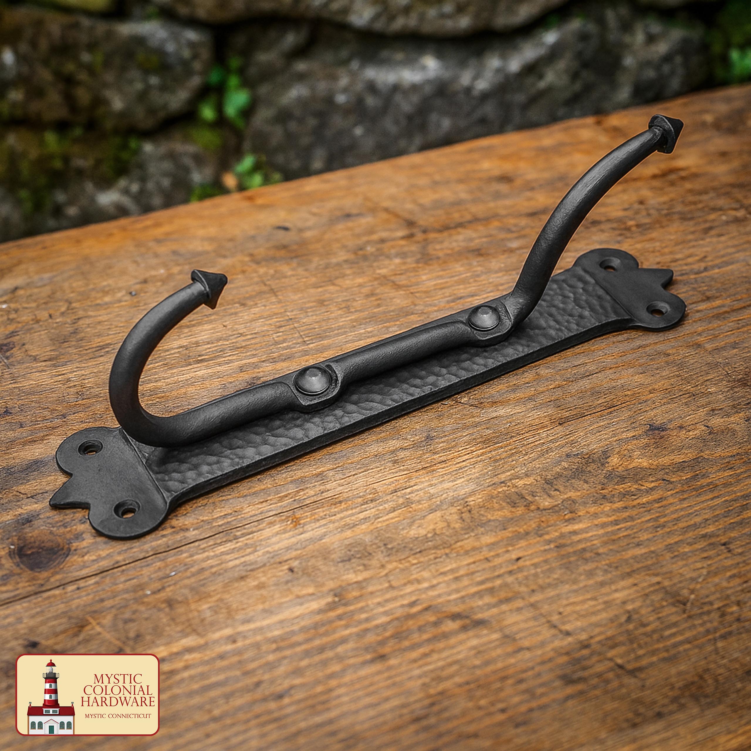 Mystic Colonial Hardware gancio parete vittoriano ferro doppio nero