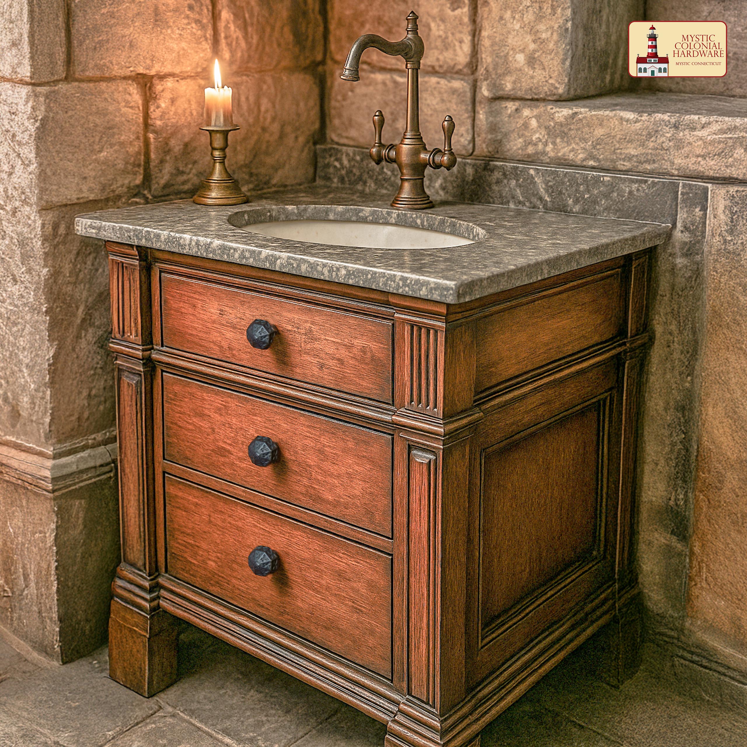 Mystic Colonial Hardware pomello ferro battuto singolo rustico