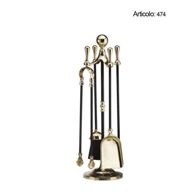 Spinardi 474 set attrezzi camino ottone