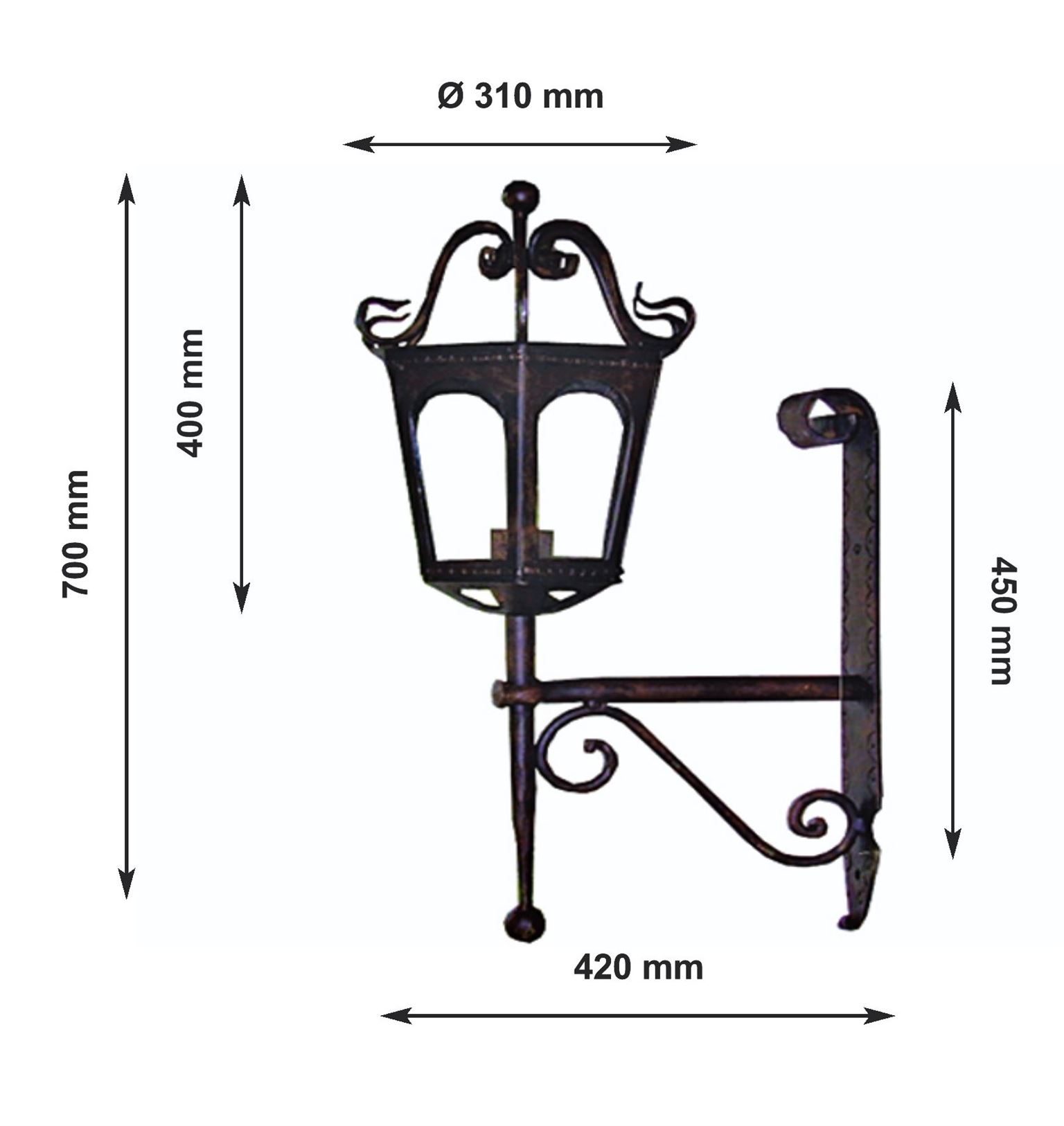 Spinardi Lanterna a muro lampada da esterno 60W