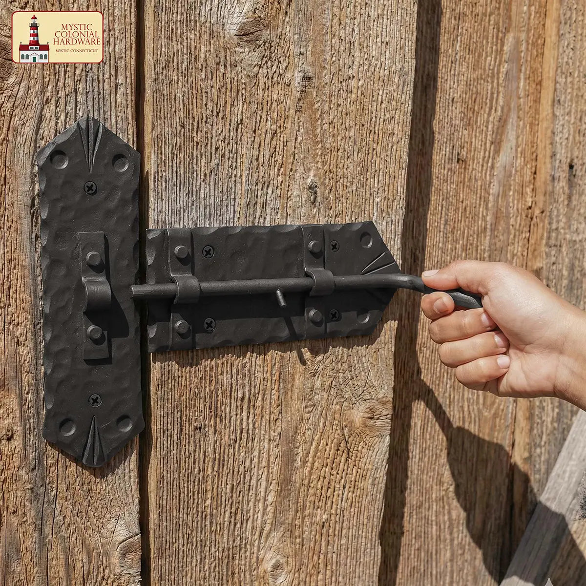 Mystic Colonial Hardware chiavistello cancello ferro battuto nero