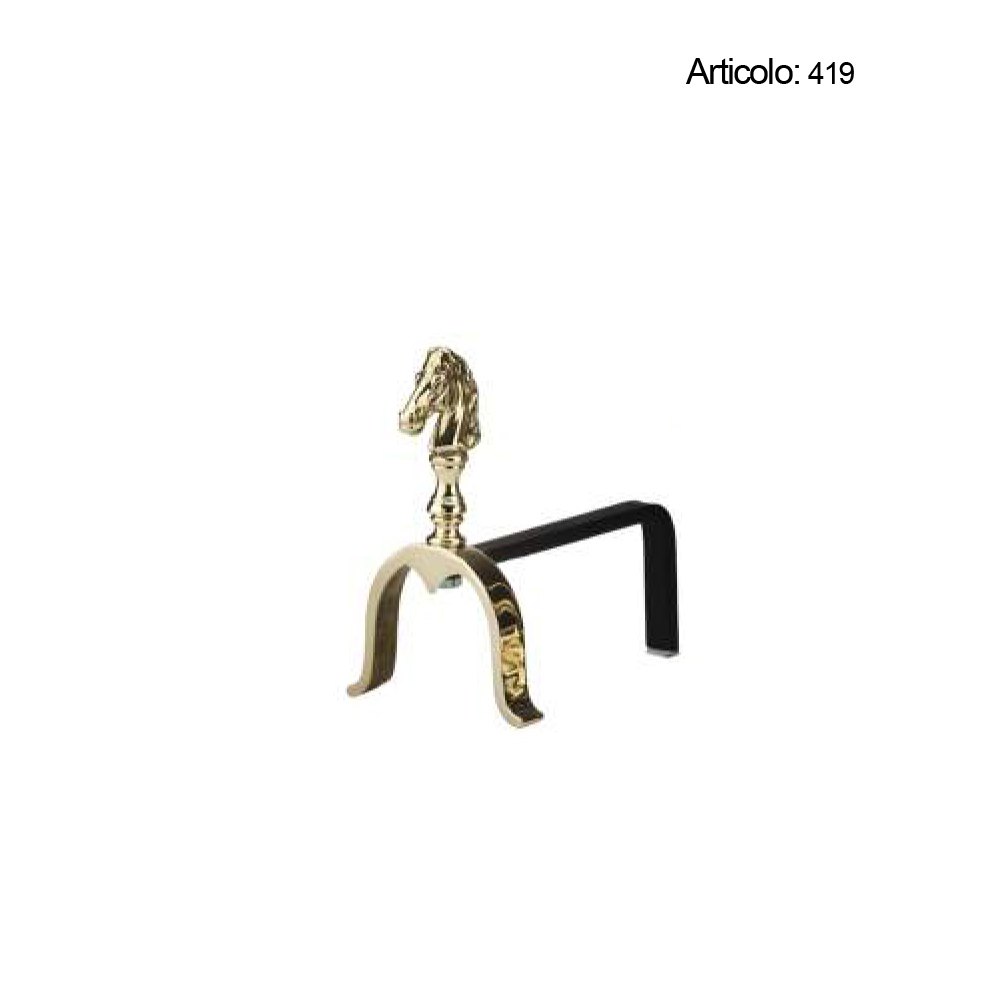 Spinardi 319 cavallo per camino in ottone H 690 mm