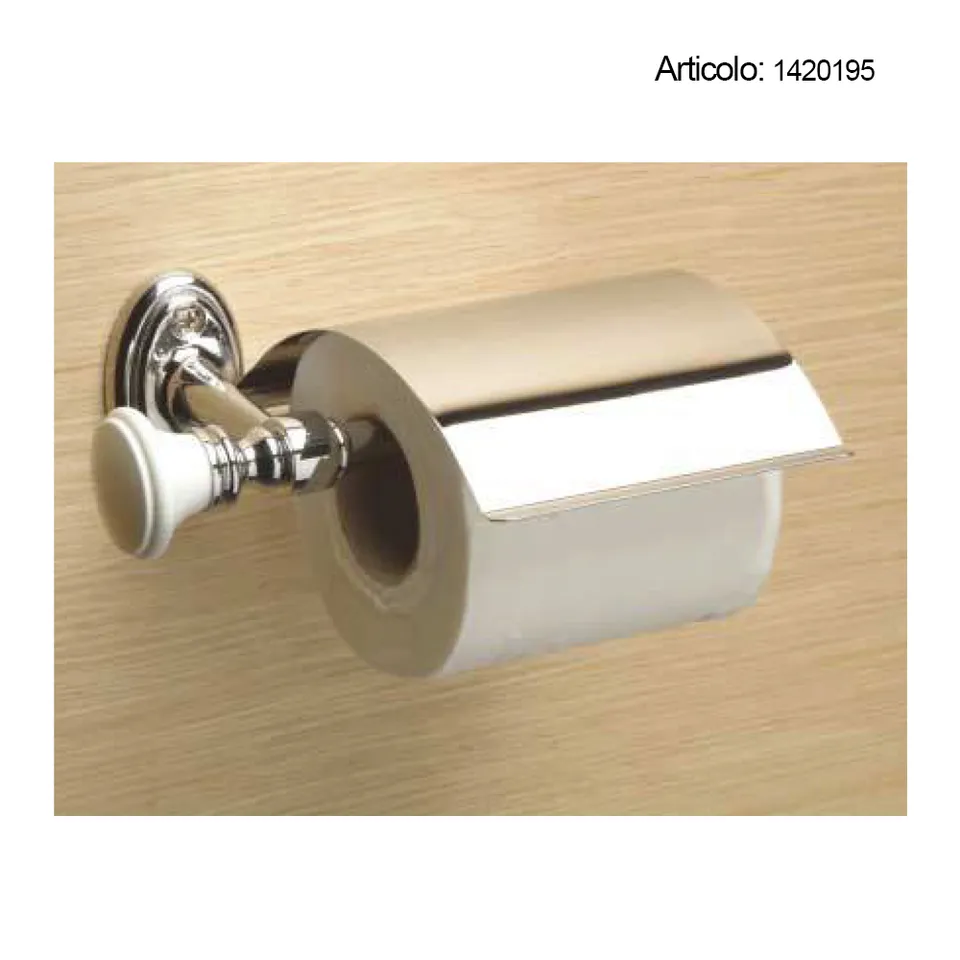 Spinardi Sissi portarotolo bagno ottone bianco