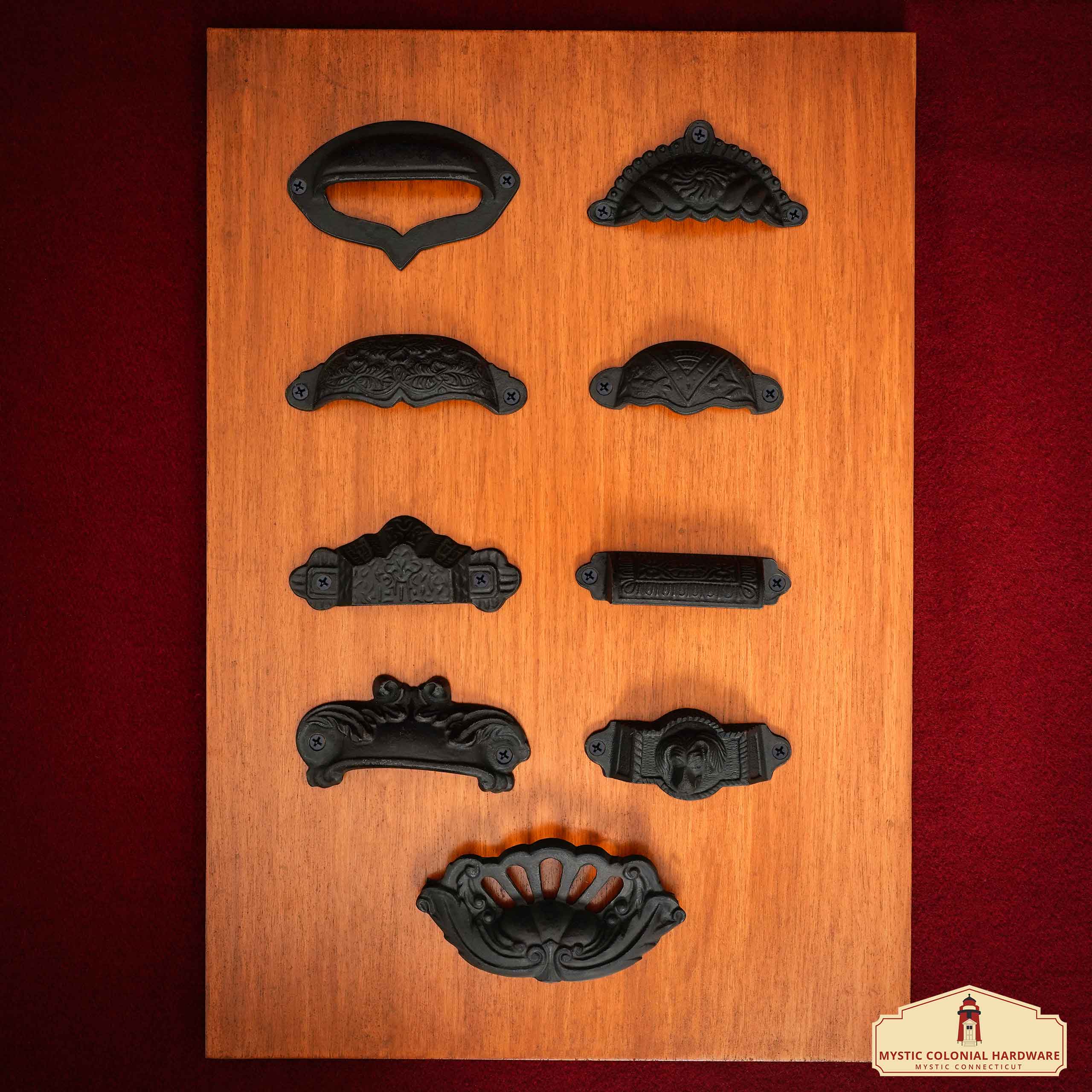 Mystic Colonial Rustic 9,3x2,2 cm maniglie cassetti ghisa set 4 pezzi