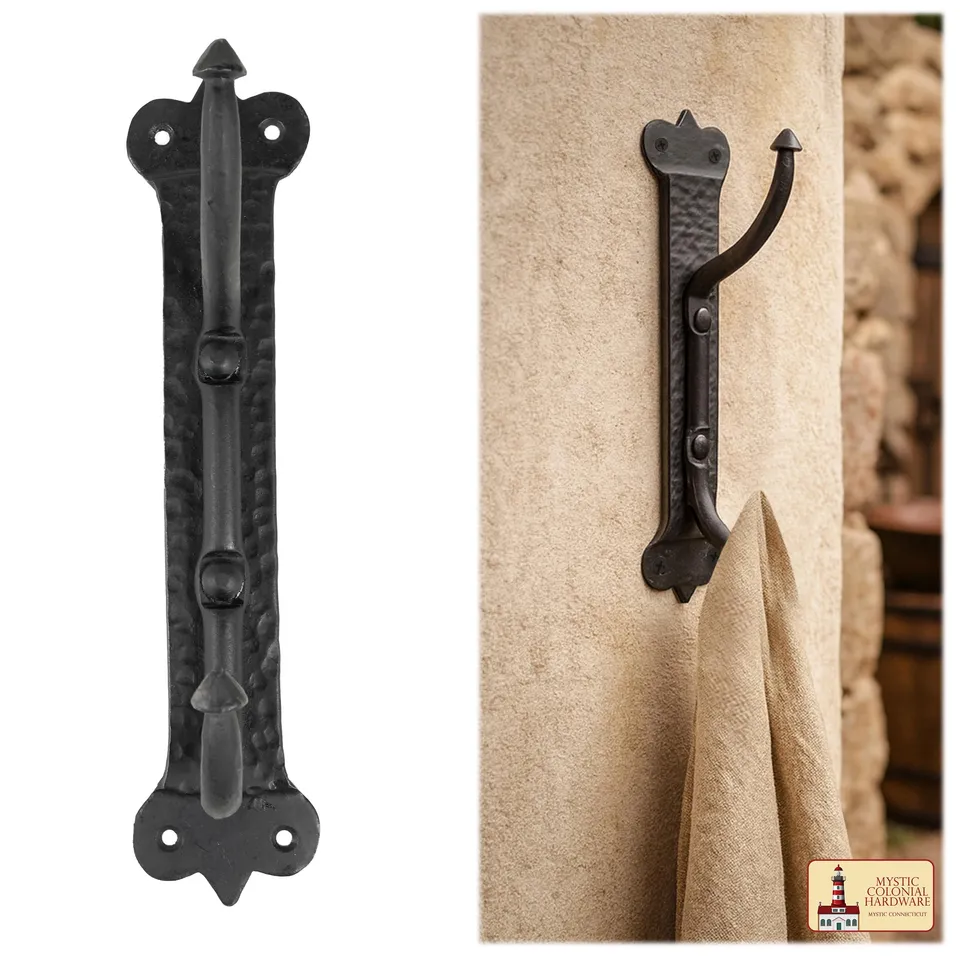 Mystic Colonial Hardware gancio parete vittoriano ferro doppio nero