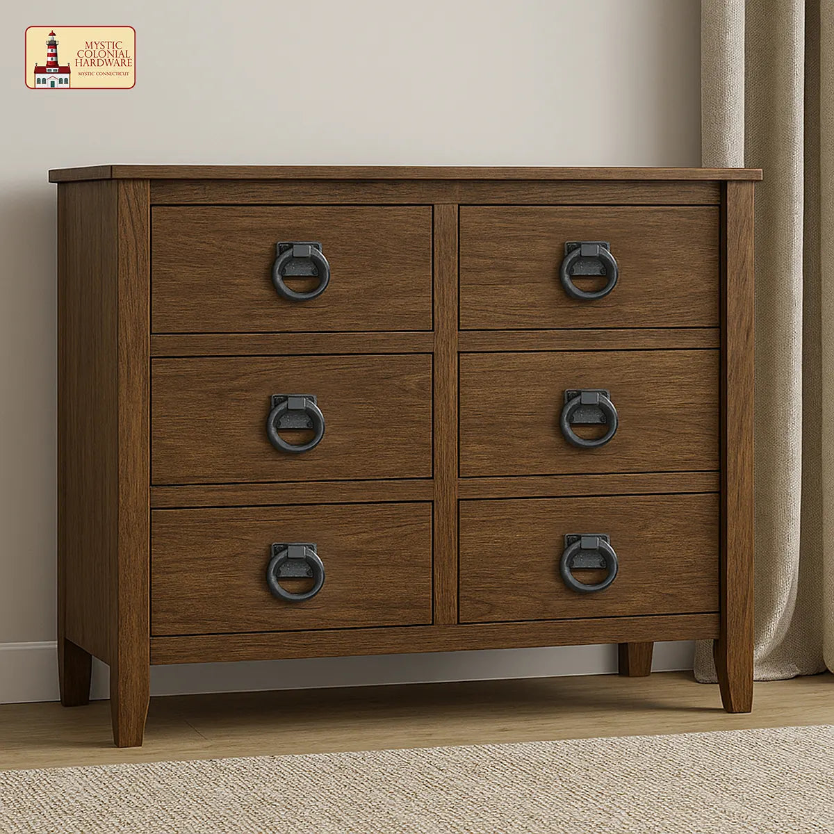 Mystic Colonial Hardware battente anello ghisa set 2 pezzi nero