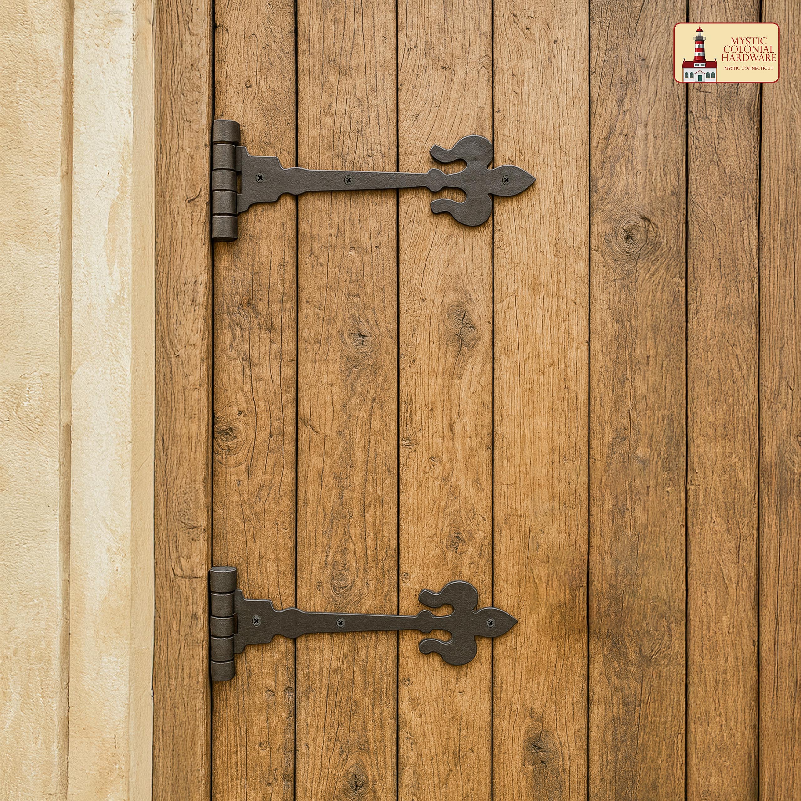 Mystic Colonial cerniera a T ghisa nera porte set 2 pezzi
