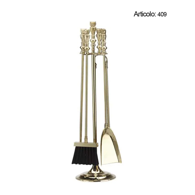Spinardi 409 set attrezzi camino ottone