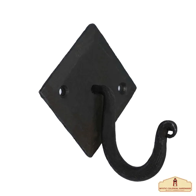 Mystic Colonial Double gancio parete ferro battuto nero 9,1 cm