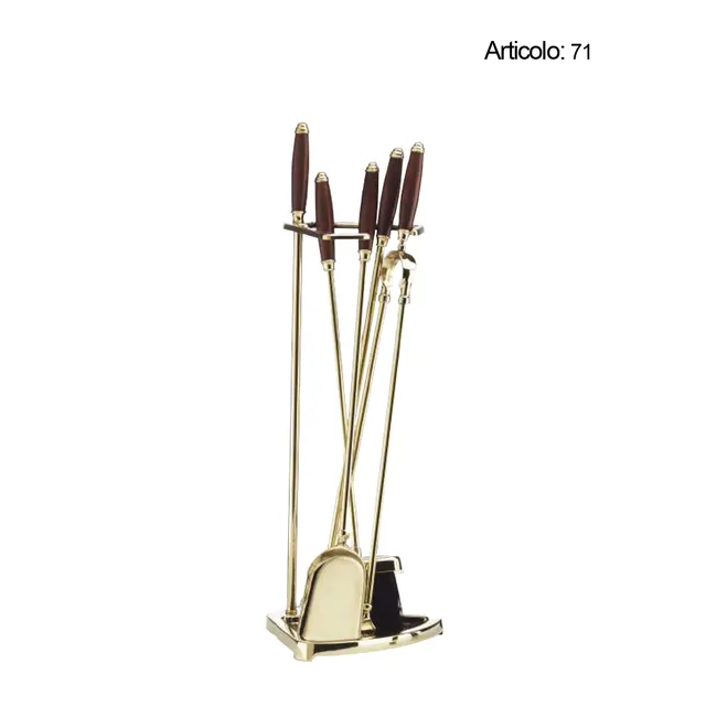 Spinardi 71 set attrezzi camino ottone 640 mm