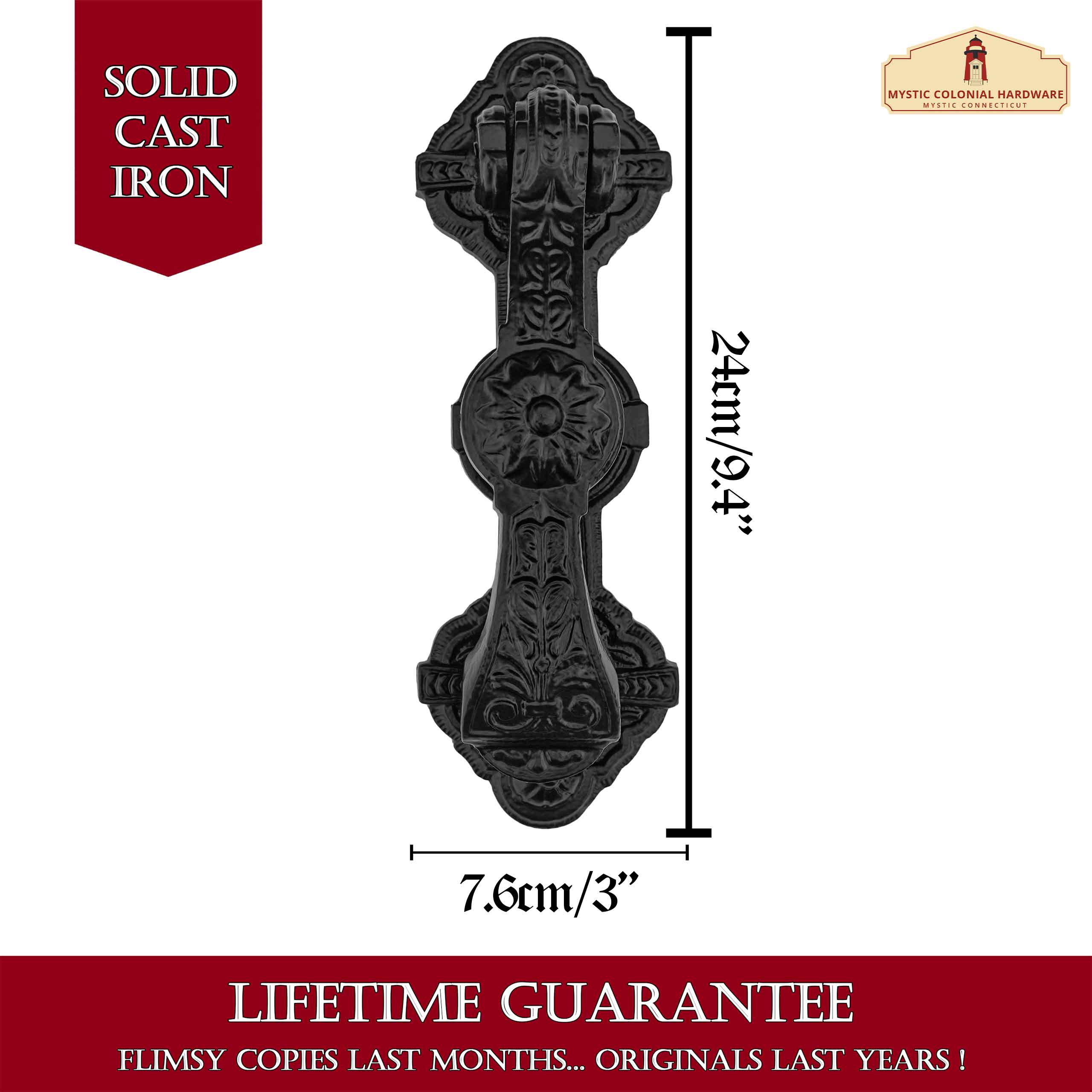 Mystic Colonial Hardware battente porta ferro battuto nero 25 cm