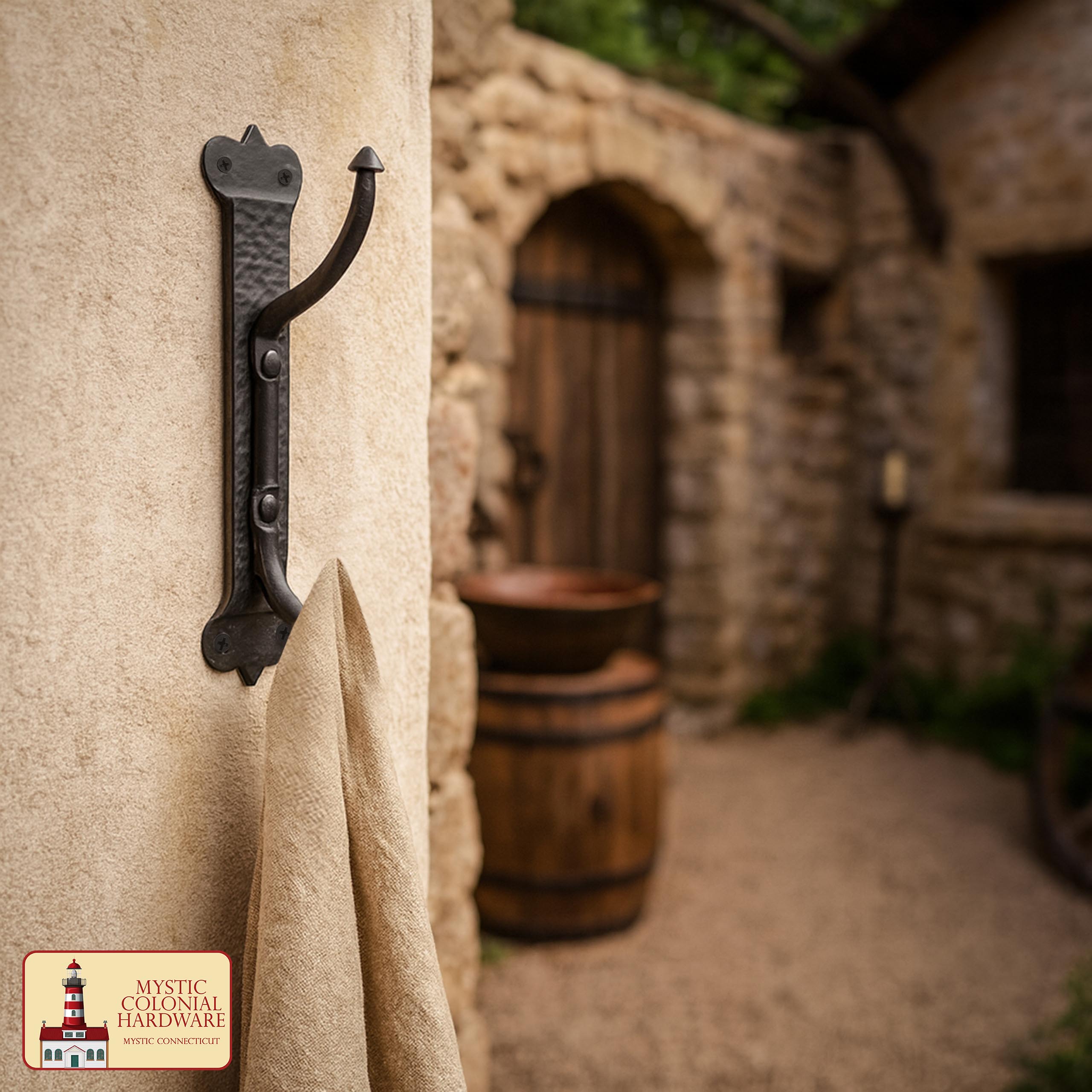 Mystic Colonial Hardware gancio parete vittoriano ferro doppio nero