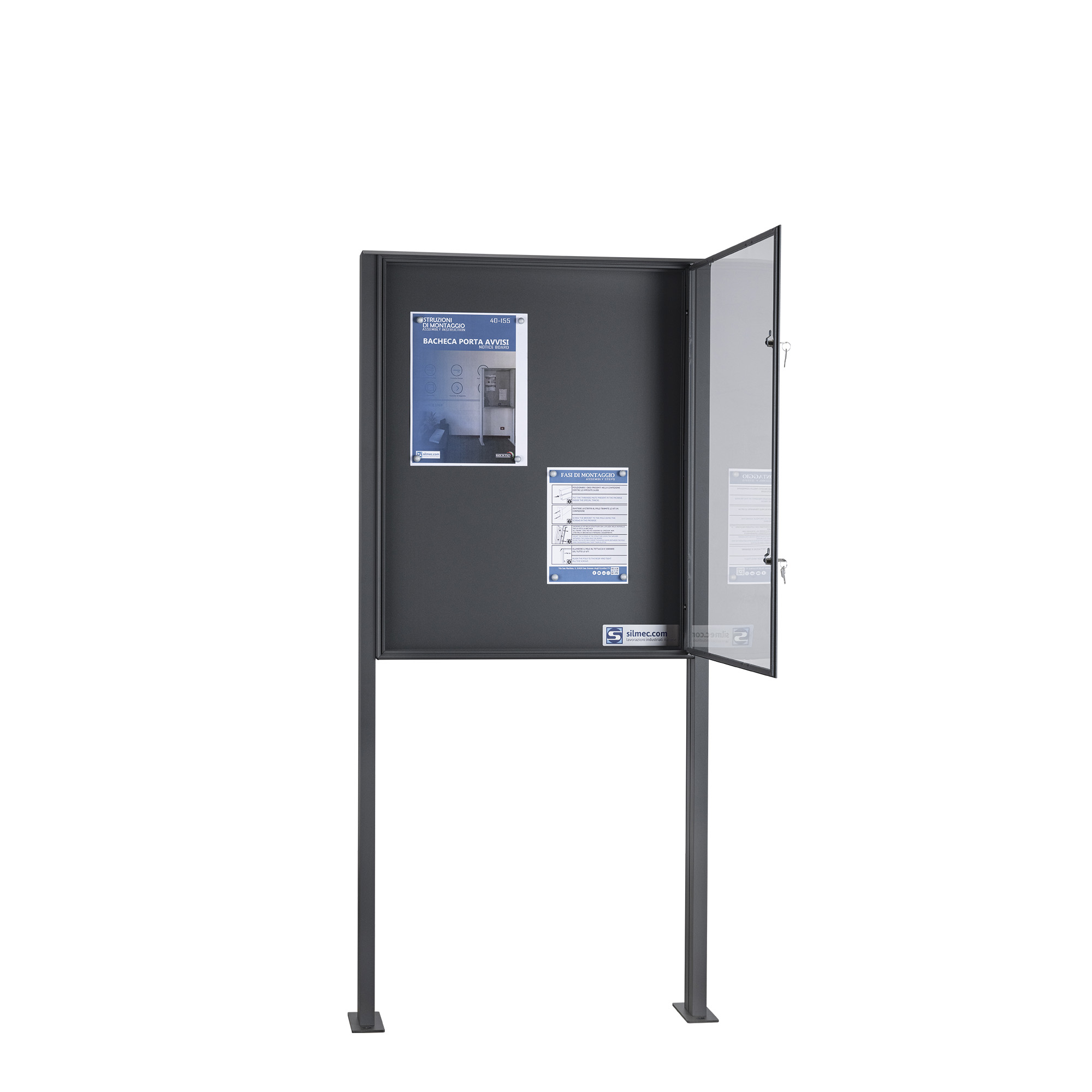 Silmec SB3 maxi bacheca avvisi con pali esterno