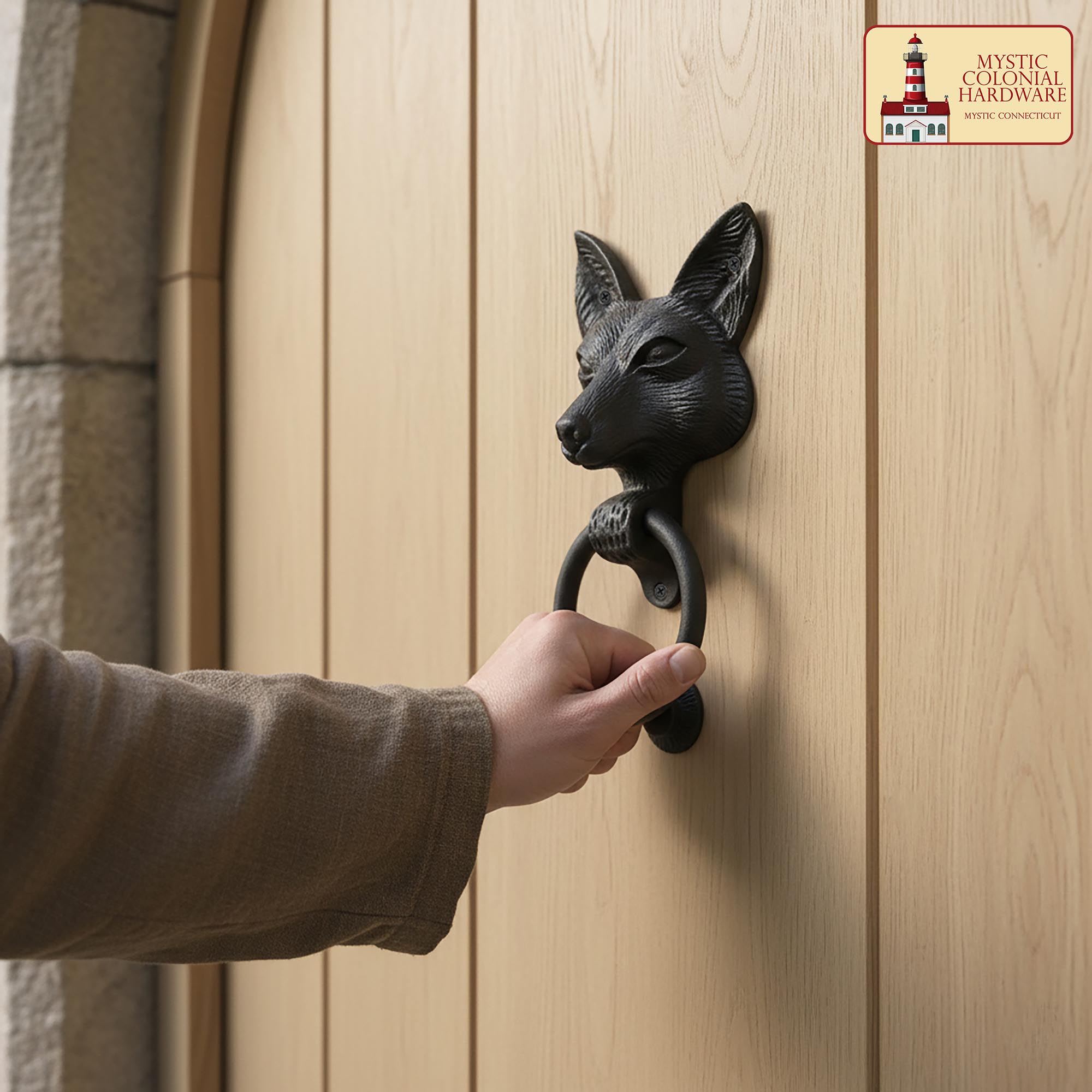 Mystic Colonial Fox battente porta 24x11 cm ferro nero