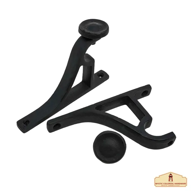 Mystic Colonial Hardware Supporti bastone tenda ferro battuto coppia neri