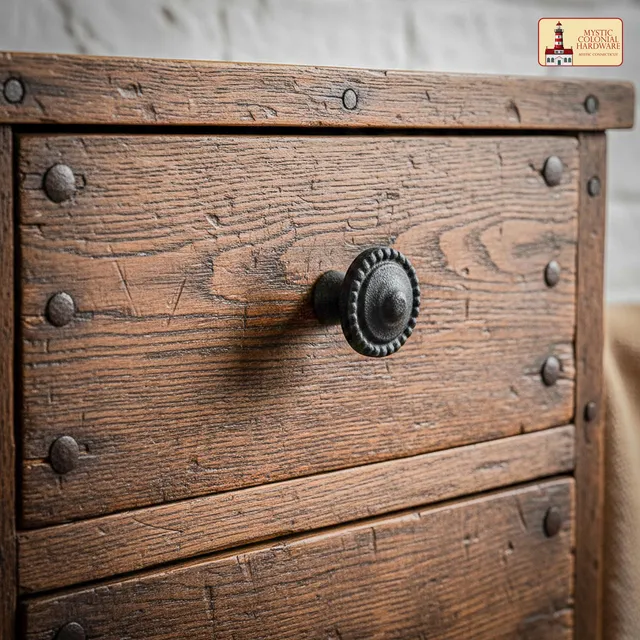 Mystic Colonial Hardware pomello ferro battuto 3,5 cm set 4 pezzi nero