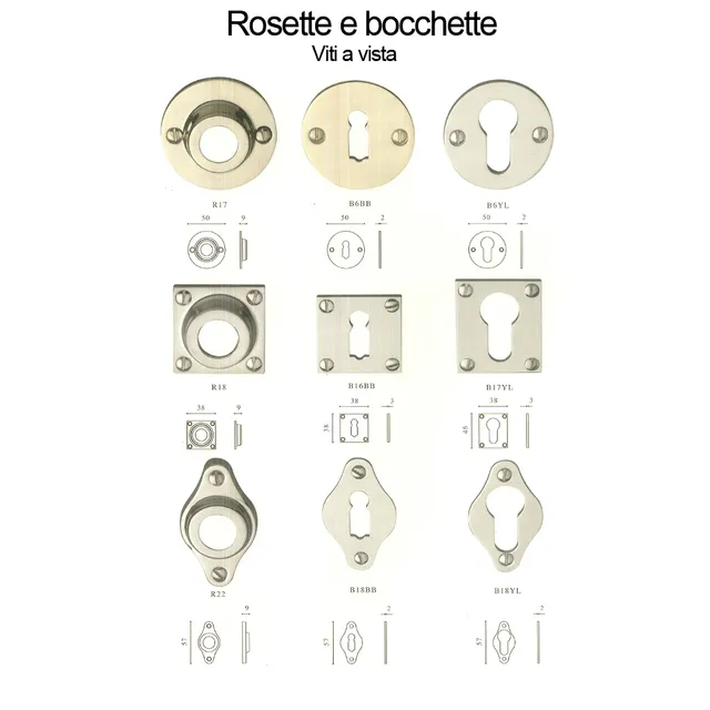 Spinardi bocchette viti a vista per porta