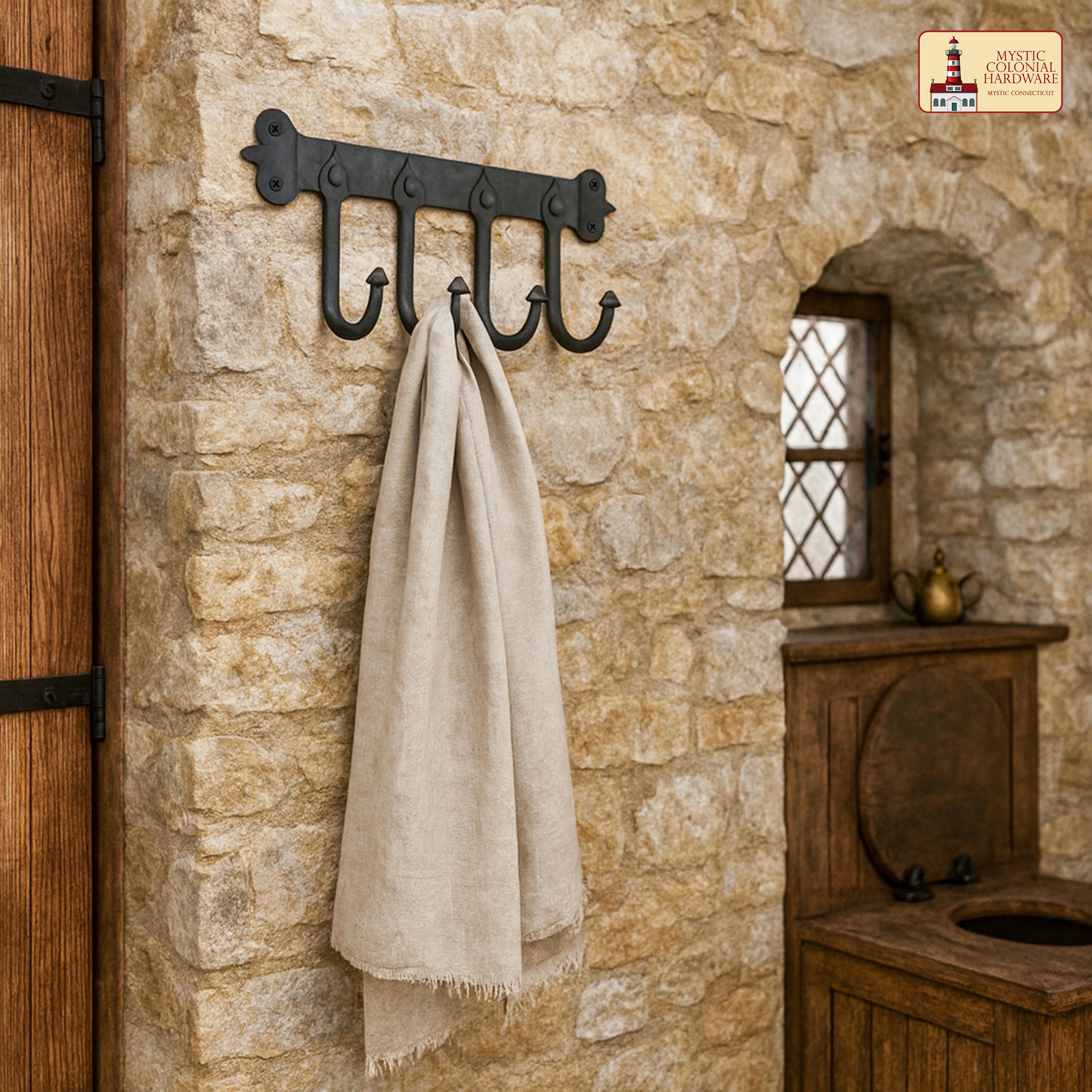 Mystic Colonial Hardware Appendiabiti 4 Ganci Ferro 29,2 cm