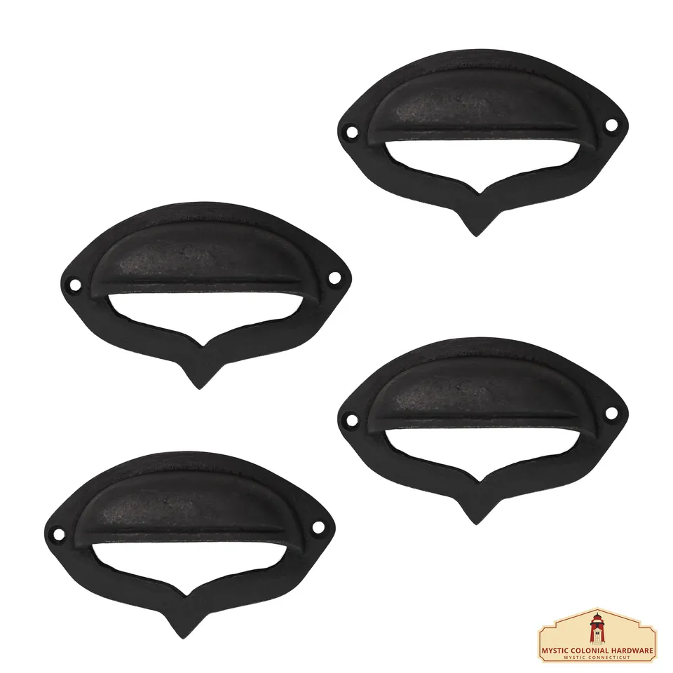 Mystic Colonial Maniglie Cassetti Ghisa 10,2 cm Set 4 Pezzi Nere