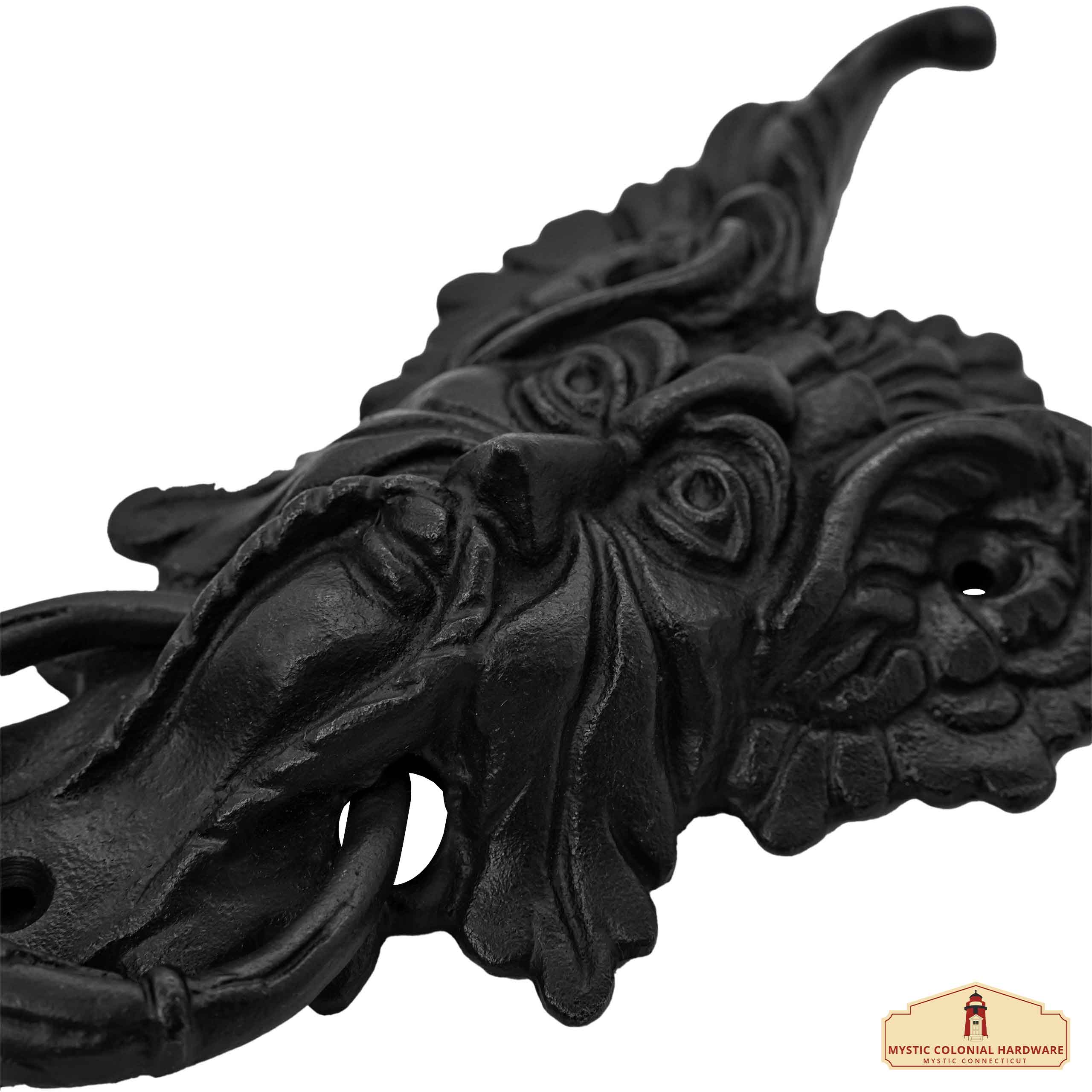 Mystic Colonial Hardware Oberon battiporta 21x9,5 cm nero esterno