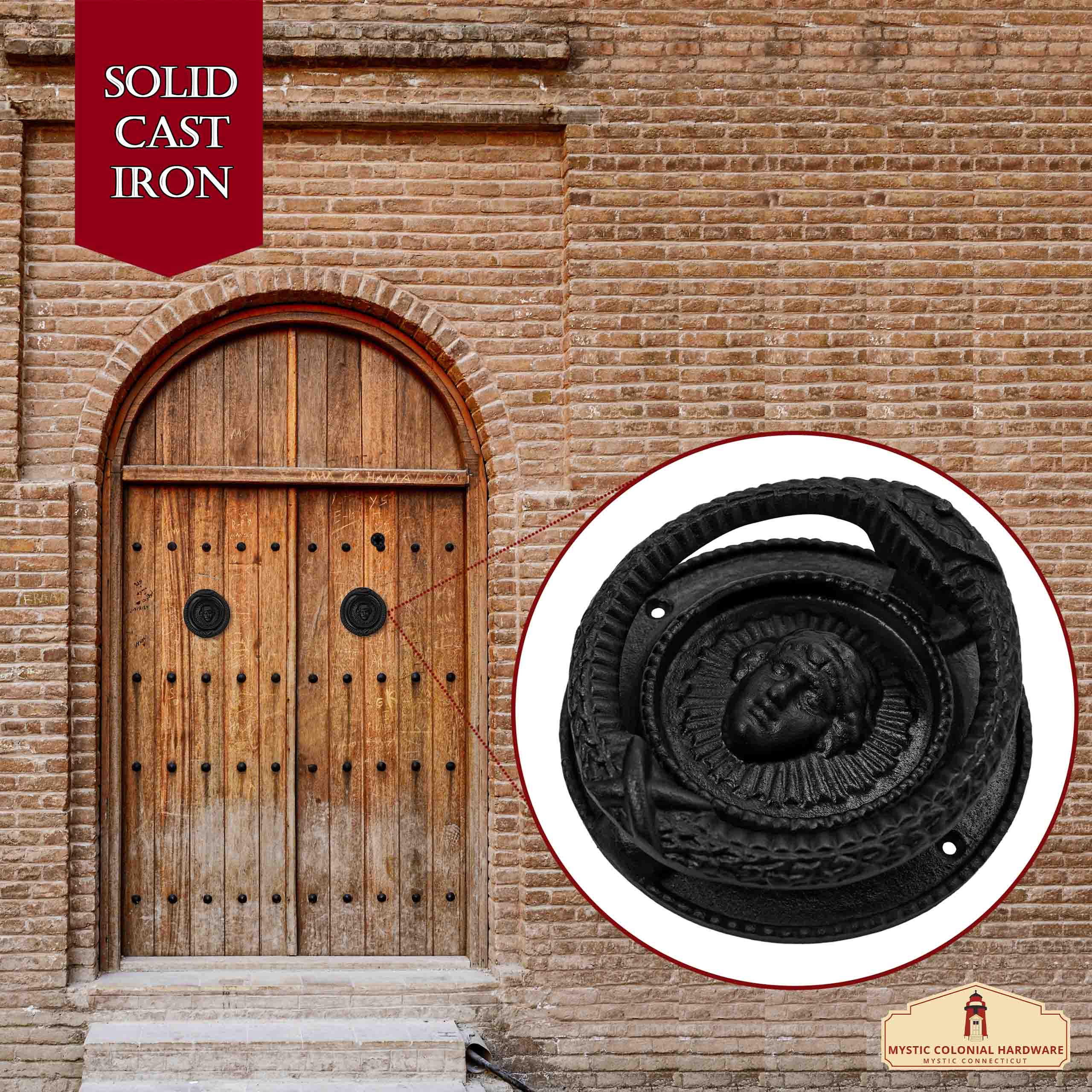 Mystic Colonial Hardware Medusa battente porta ferro 14 cm