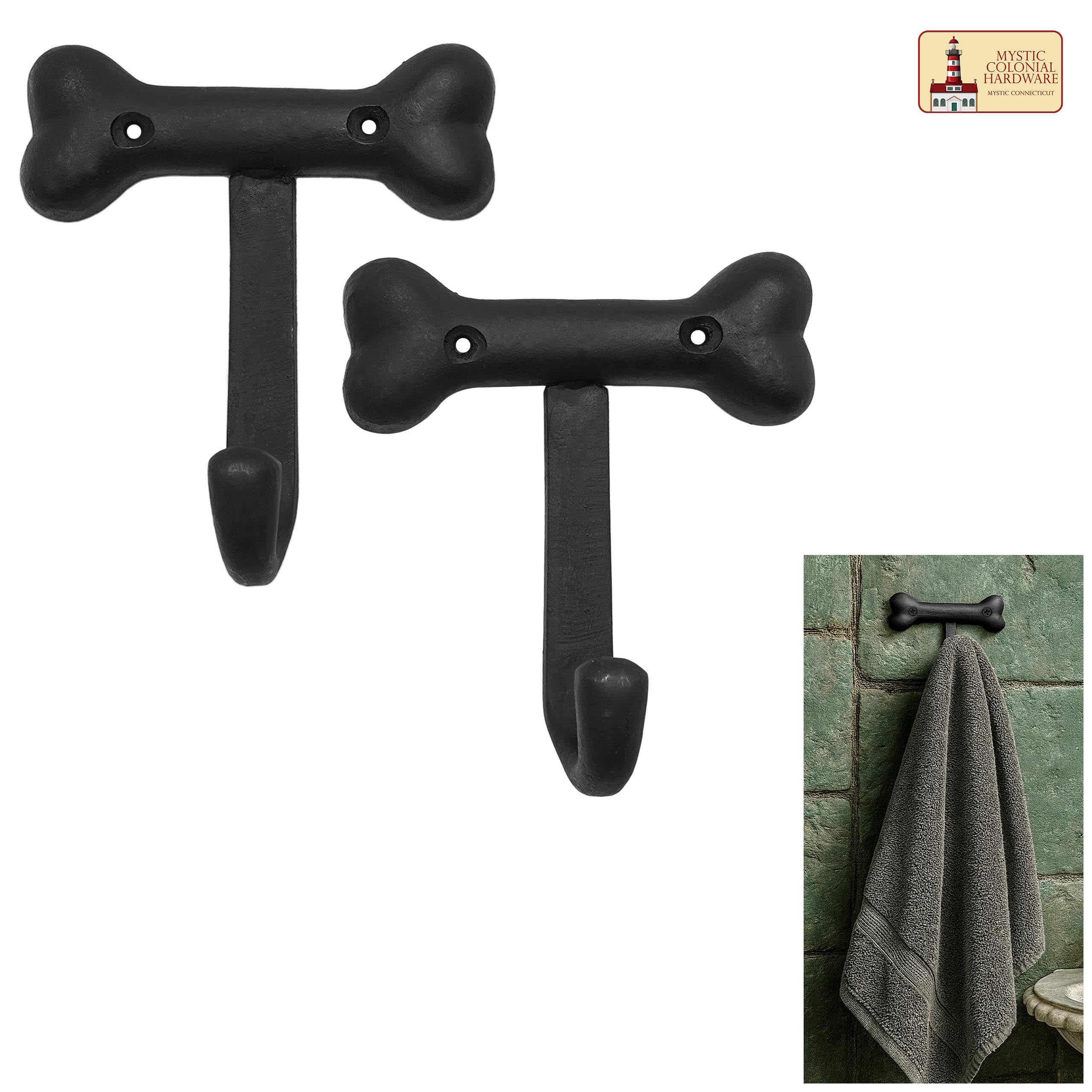 Mystic Colonial Hooks ganci parete ferro set 2 pezzi
