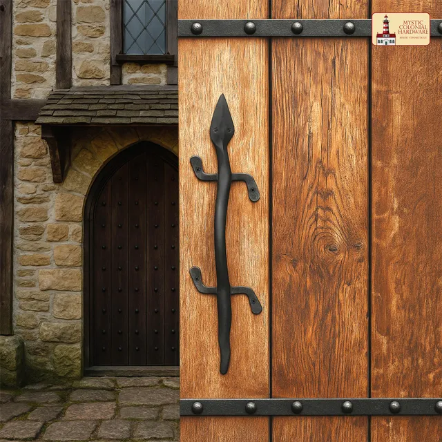 Mystic Colonial Hardware Lizard 52,5 cm maniglione ferro battuto nero