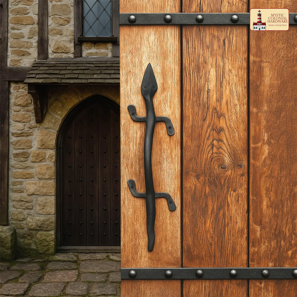 Mystic Colonial Hardware Lizard 52,5 cm maniglione ferro battuto nero