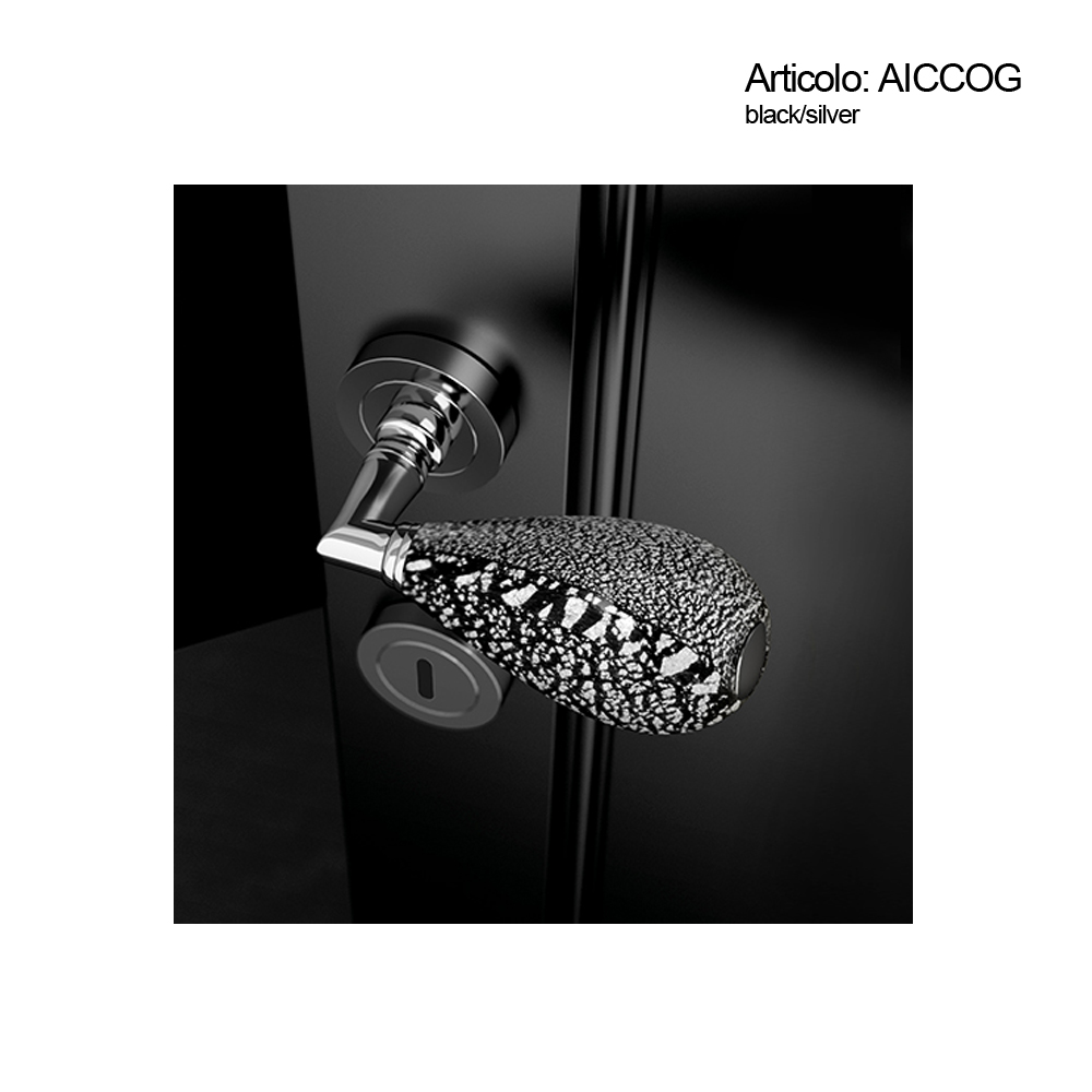 Spinardi AICCOG maniglia vetro Murano nero oro