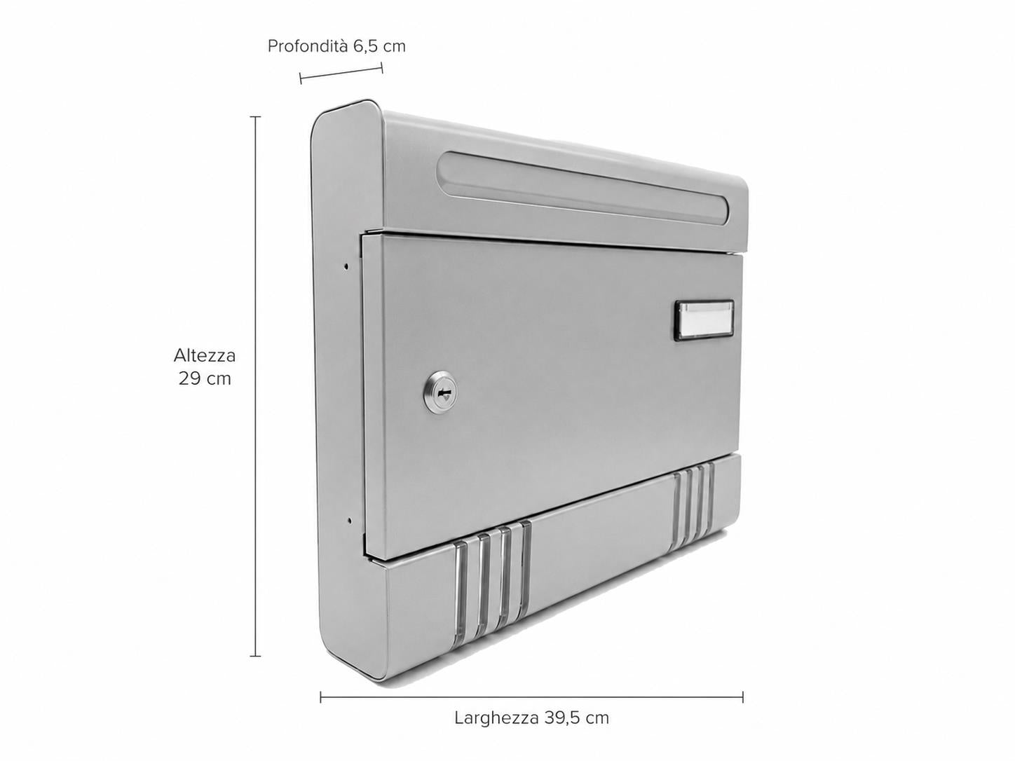 BOXOB Luxury Large cassetta postale da esterno silver A4